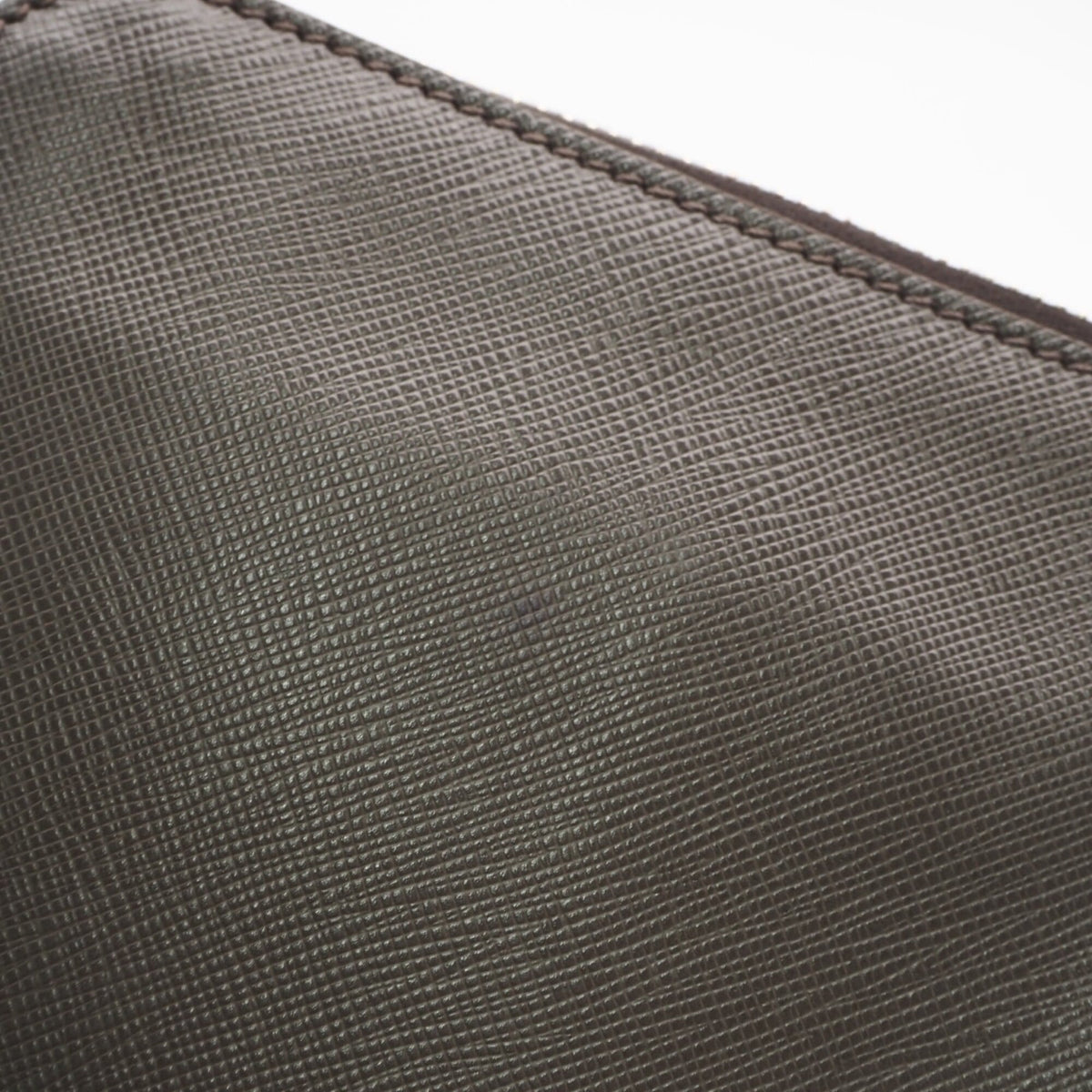 Prada Saffiano Grayish Saffiano Clutch Bag (Pre-Owned)