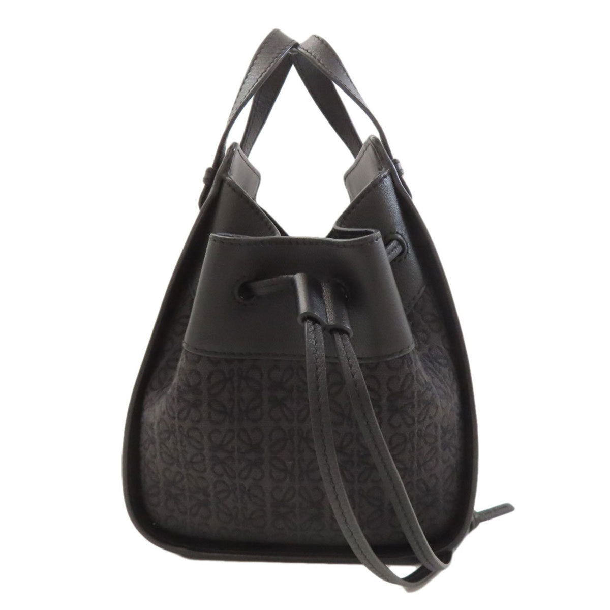 Loewe Black Canvas Leather Handbag (Pre-Owned)