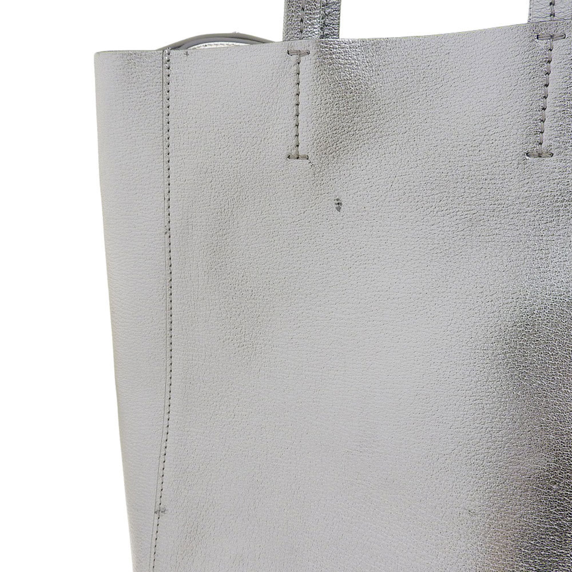 Celine Silver Leather Handbag Shoulder Bag (Pre-Owned)