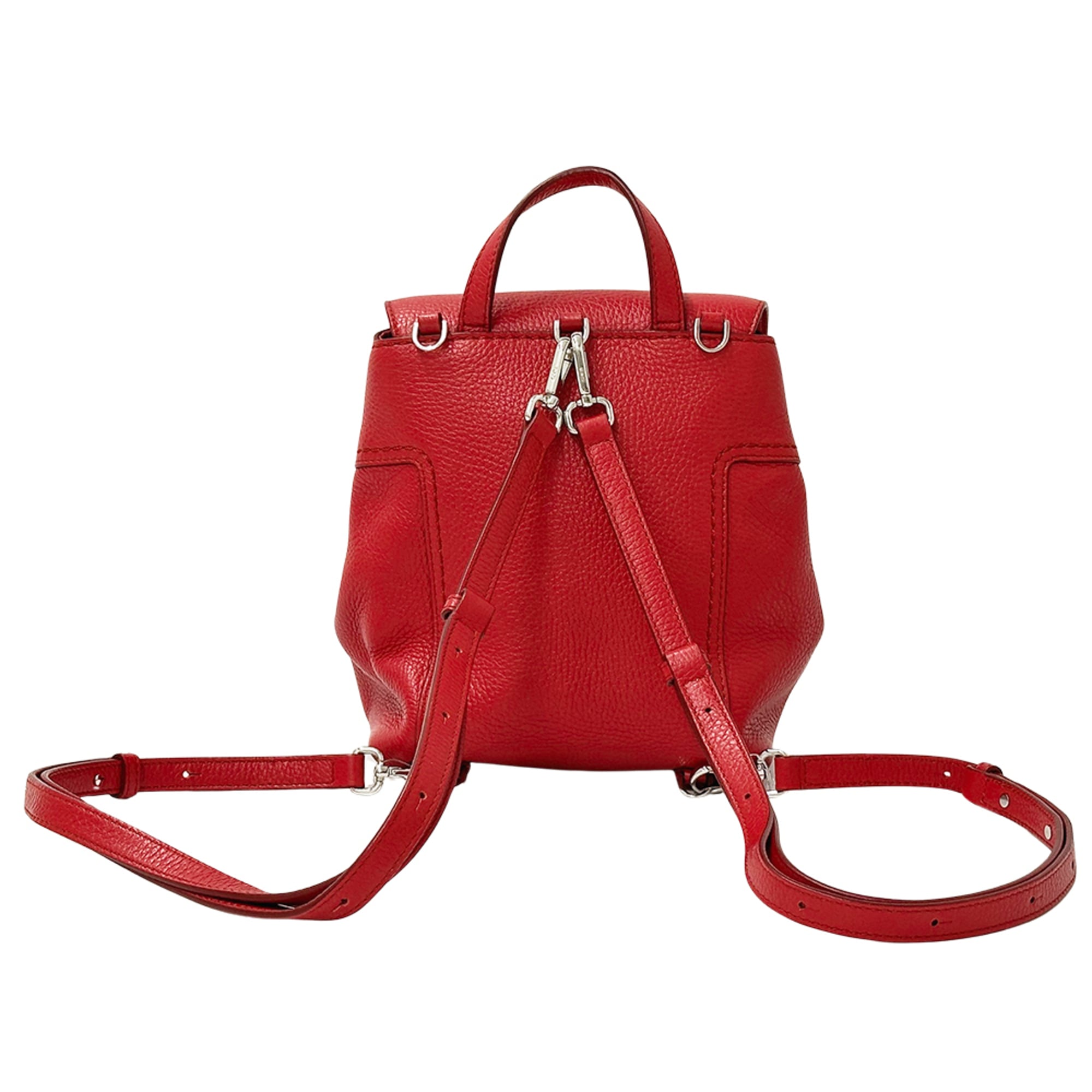 Tod's Red Color Leather Handbag Shoulder Bag (Pre-Owned)