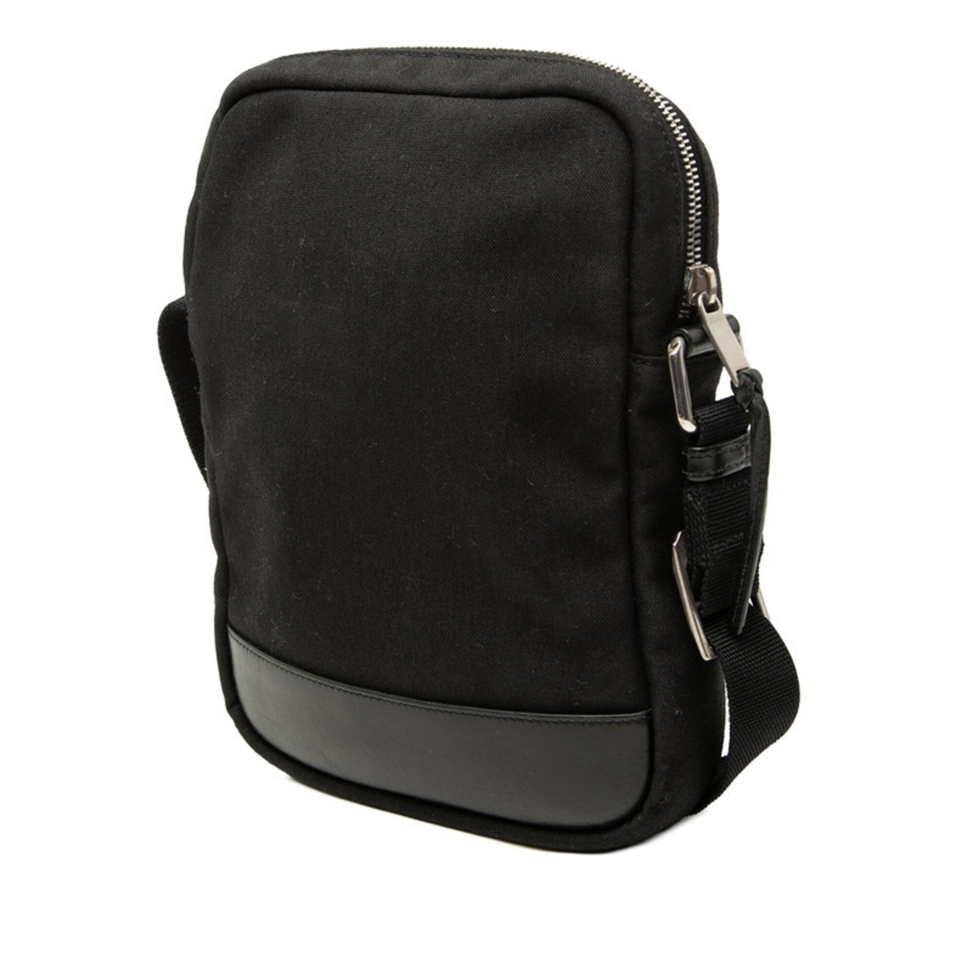 Saint Laurent Black Canvas Leather Shoulder Bag (Pre-Owned)