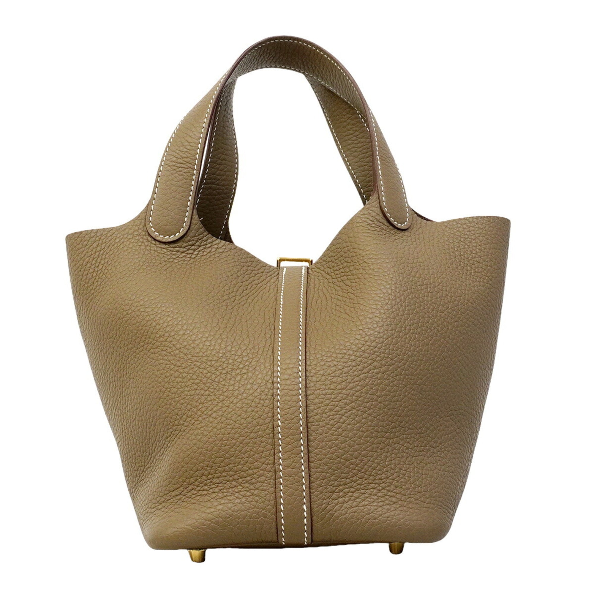 Hermes Etoupe Gray Taurillon Clemence Leather Handbag (Pre-Owned)