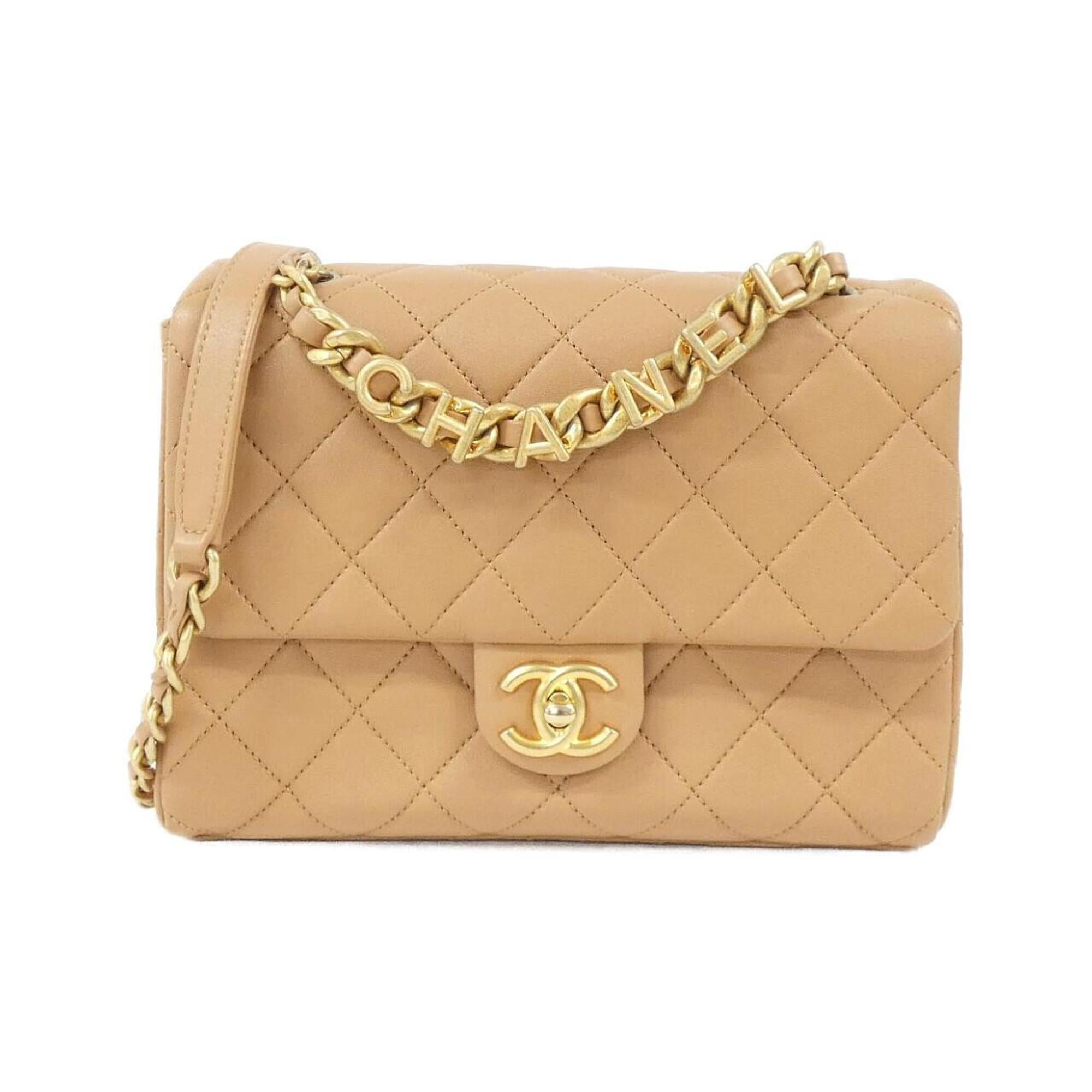 Chanel Beige Leather Shoulder Bag (Pre-Owned)