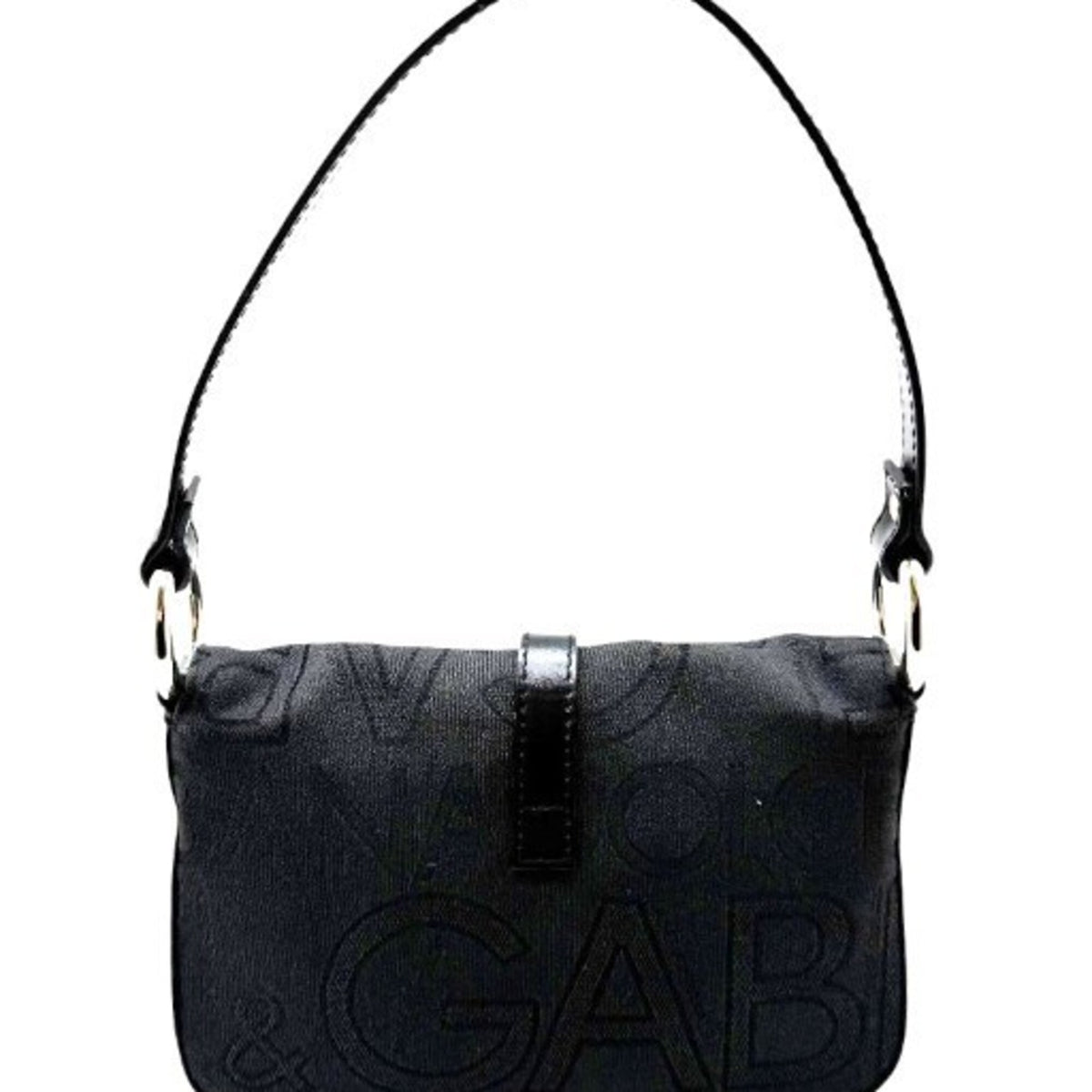 Dolce & Gabbana Black Canvas Leather Handbag Pouch (Pre-Owned)