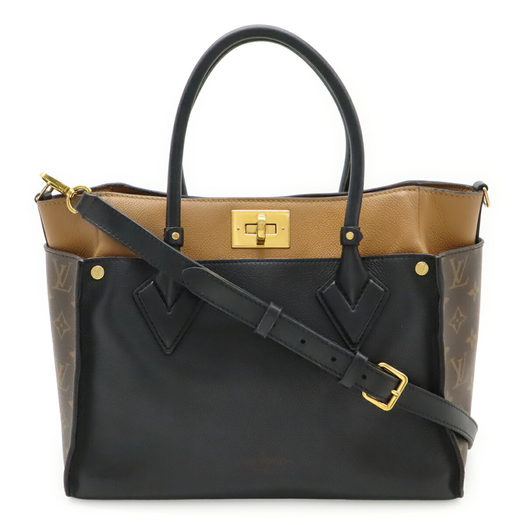 Louis Vuitton Monogram Black Noir Monogram Leather Handbag Shoulder Bag (Pre-Owned)
