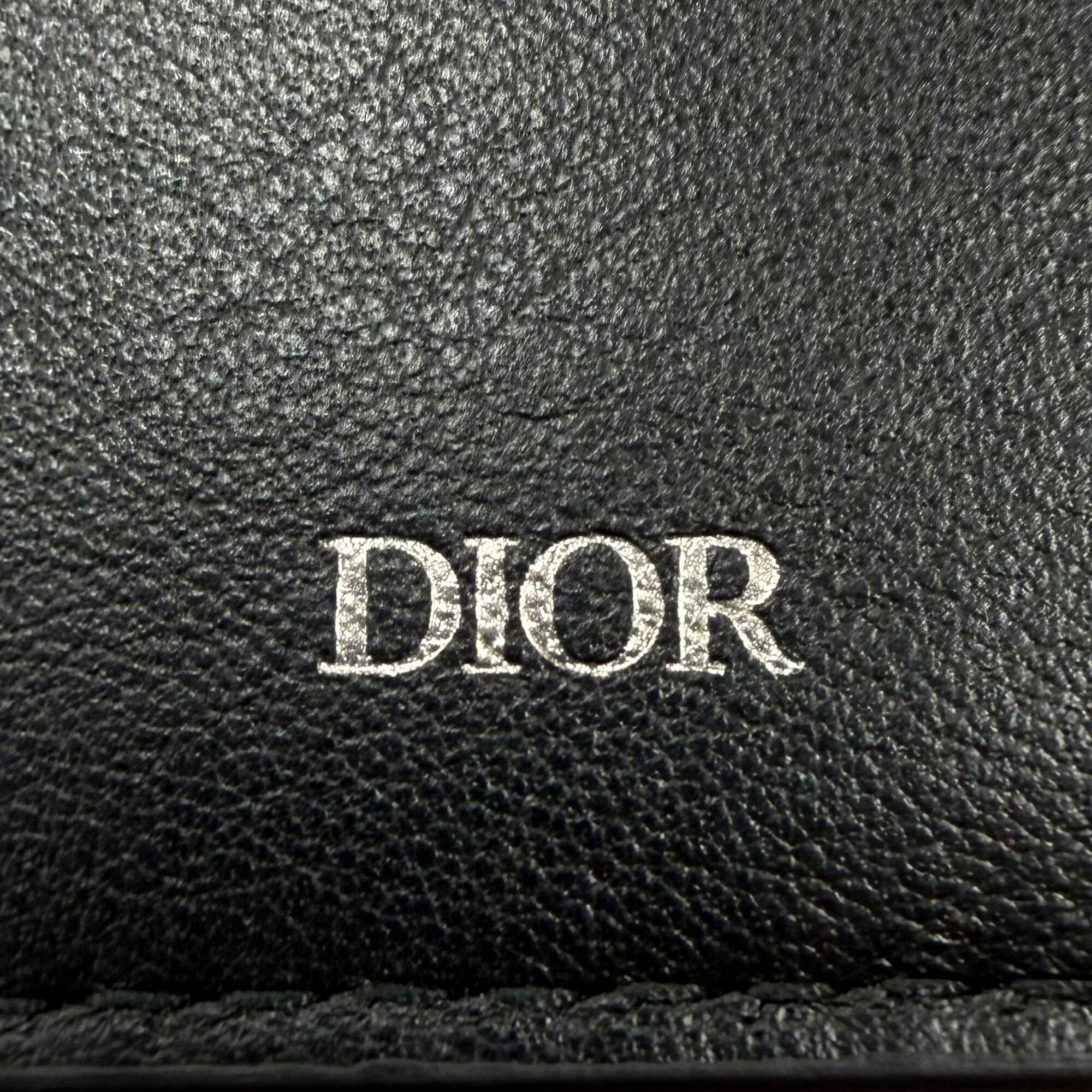 Dior Homme Black Leather Long Wallet (Bi-Fold) (Pre-Owned)