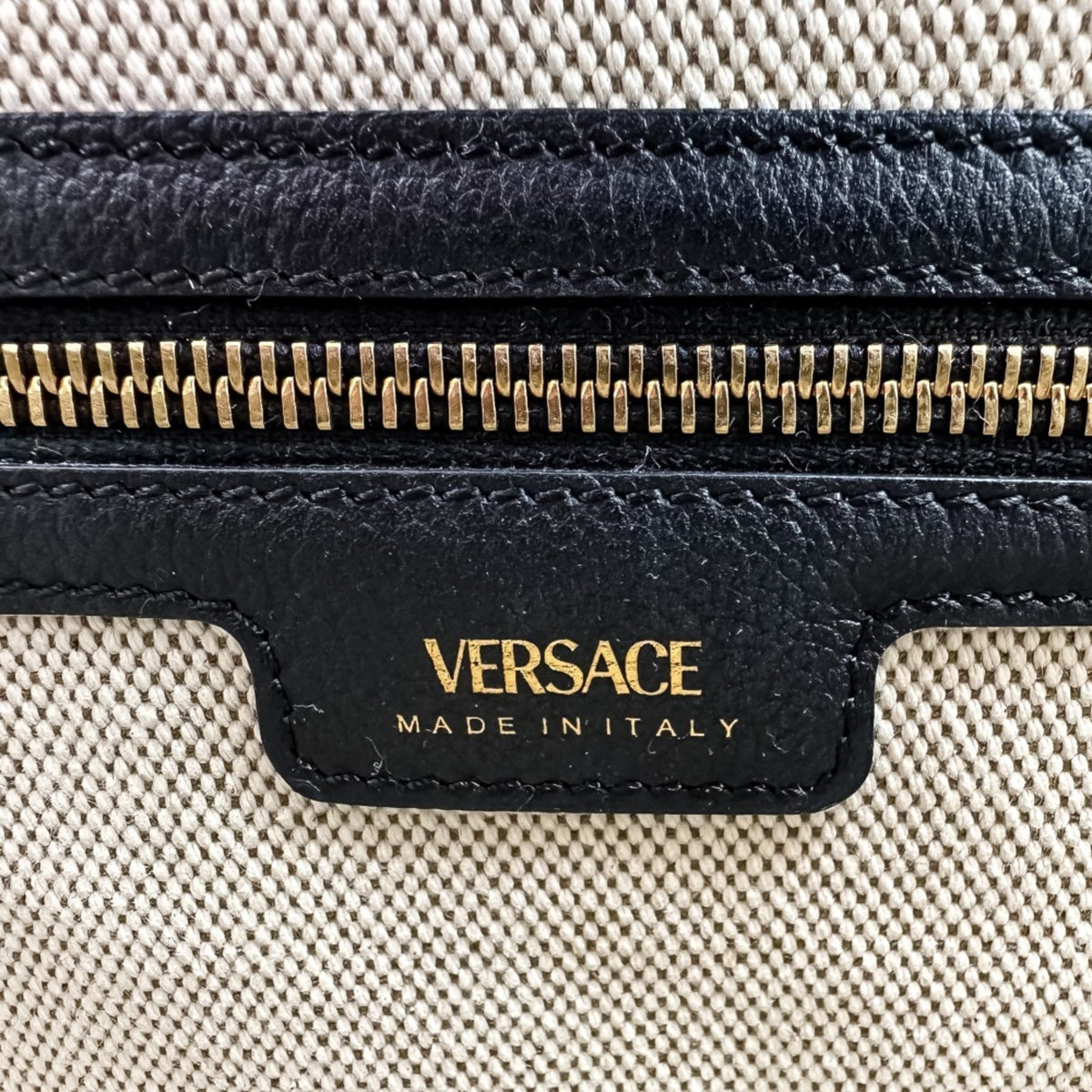Versace Black Cotton Handbag Tote Bag (Pre-Owned)