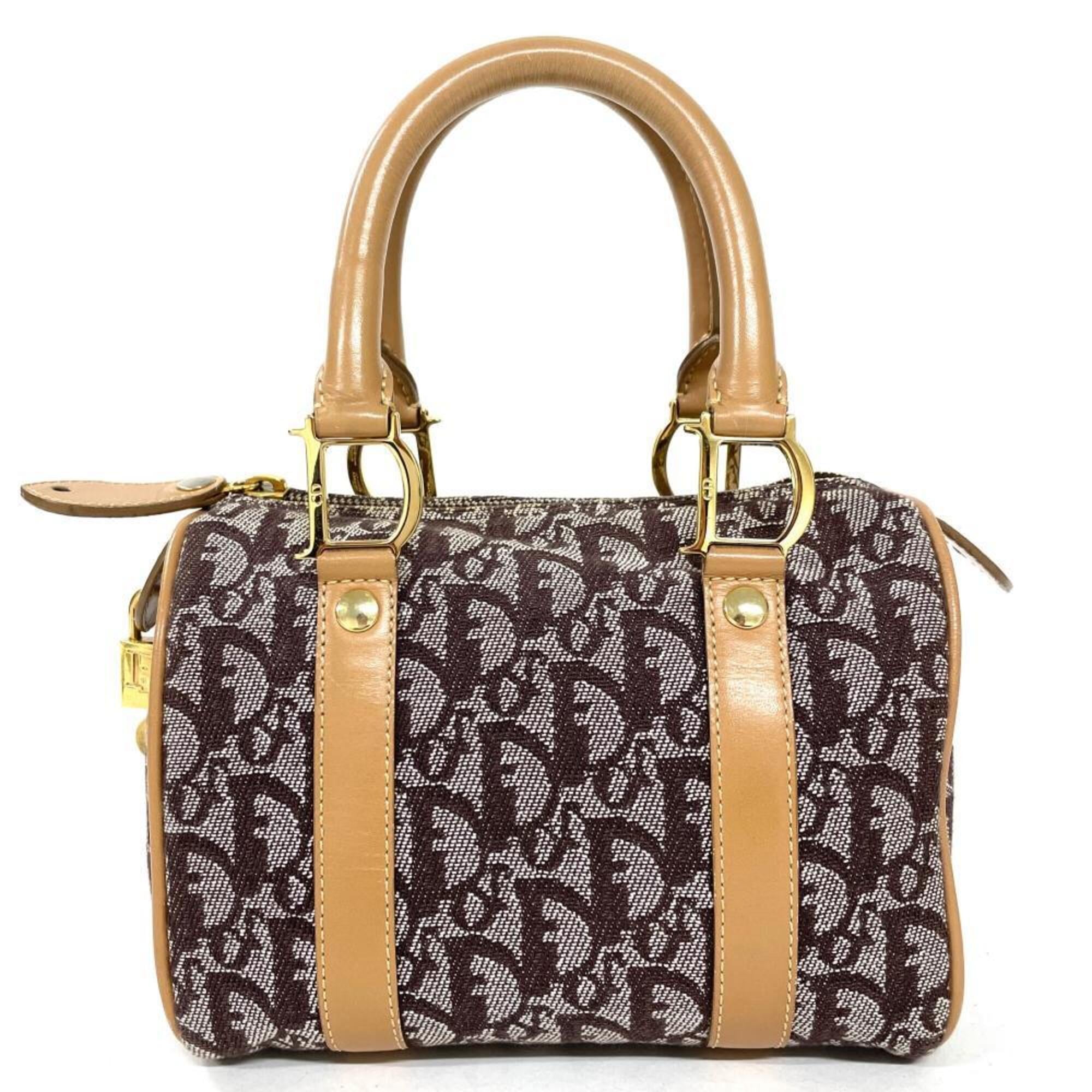 Christian Dior Trotter Brown Canvas Handbag (Pre-Owned)