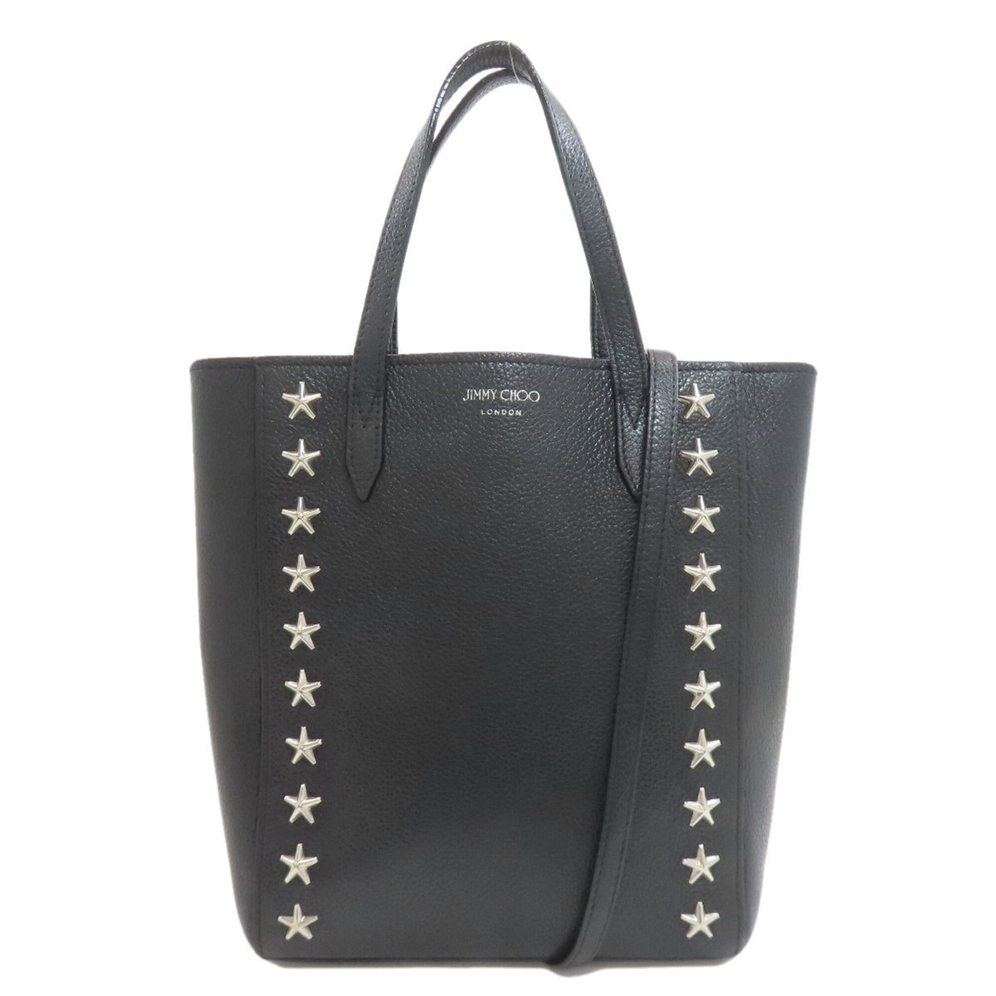 Jimmy Choo Black Leather Tote Bag (Pre-Owned)