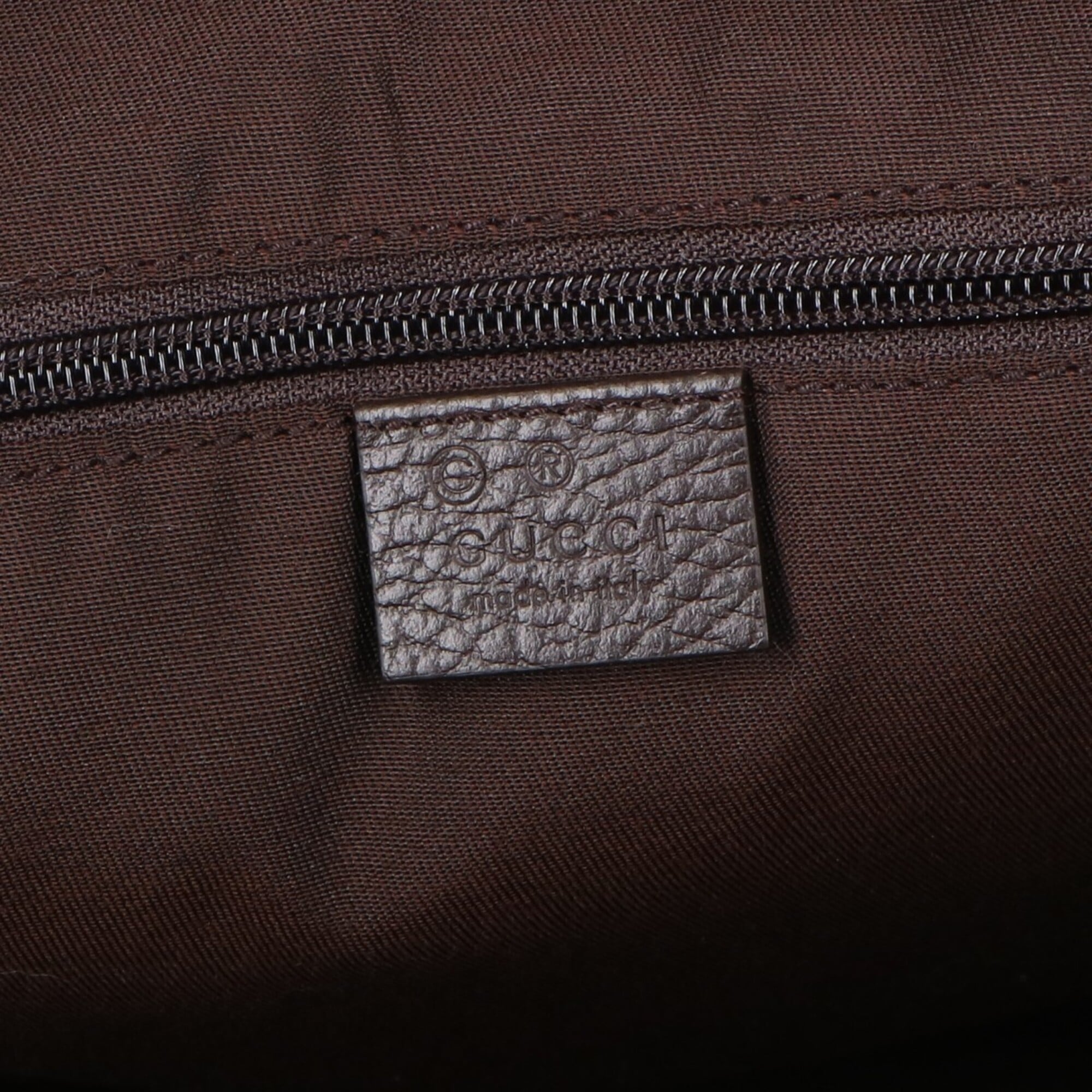 Gucci Beige Dark Brown Gg Canvas Boston Bag (Pre-Owned)