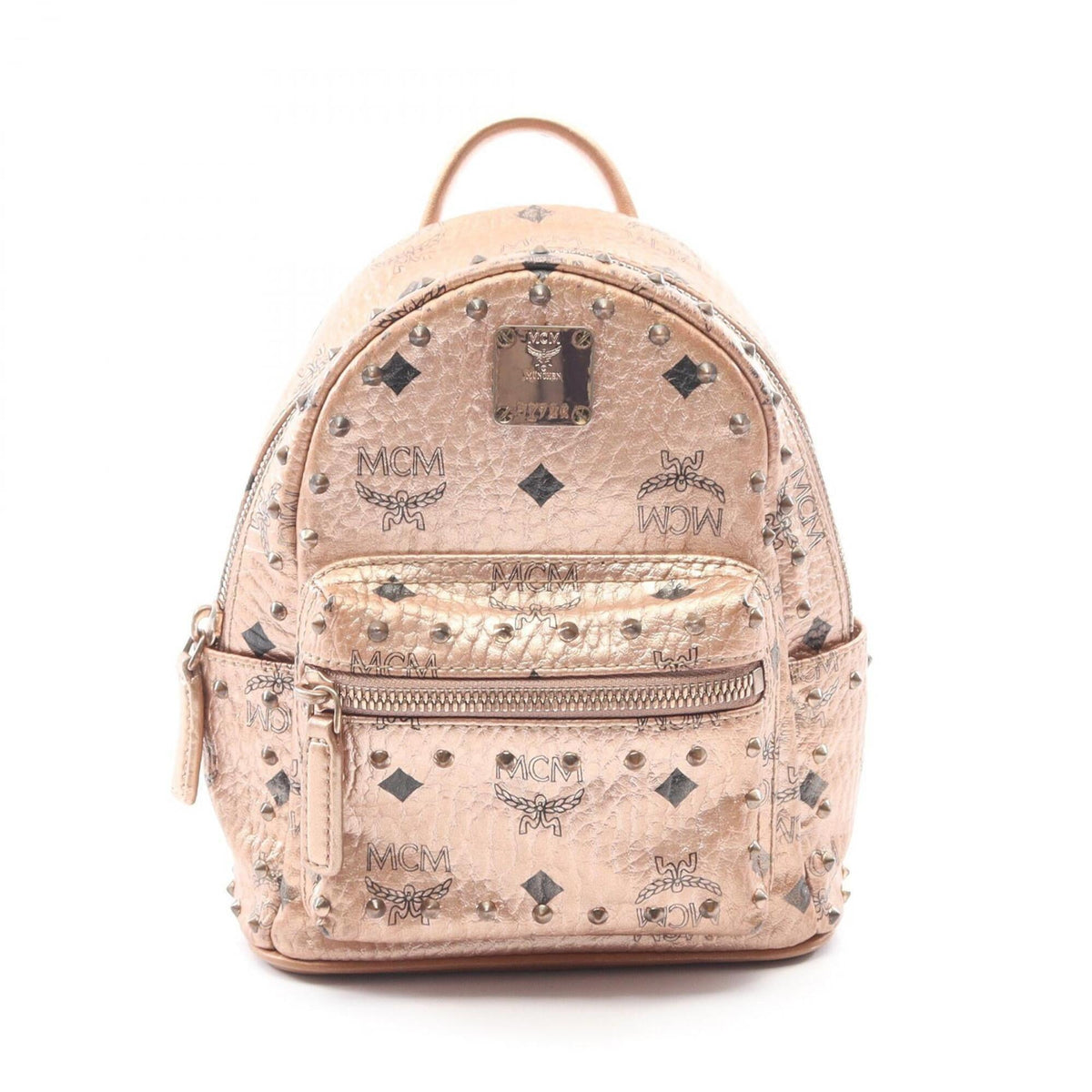 Mcm Gold Leather Backpack Handbag (Pre-Owned)