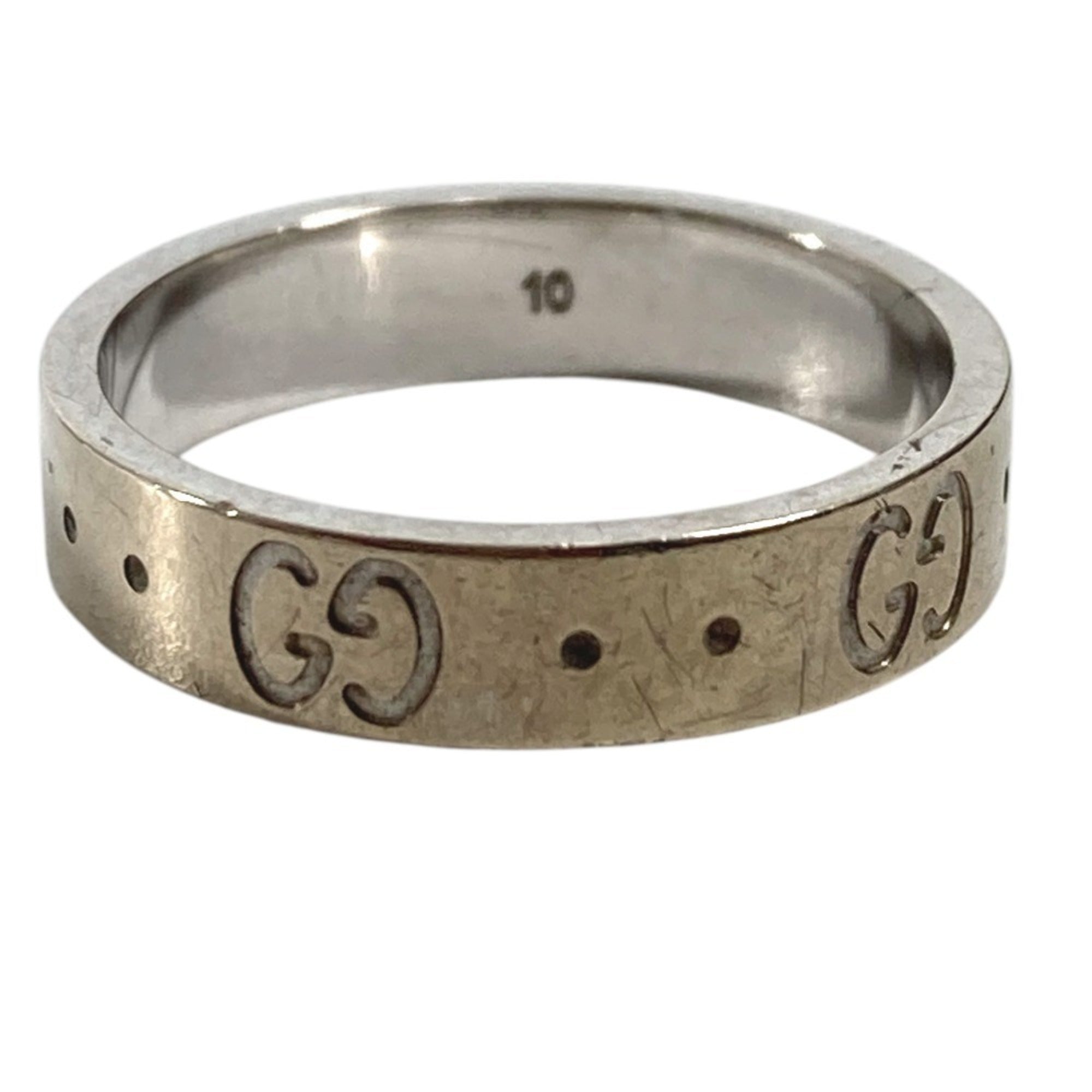 Gucci Silver White Gold (18K) Band Ring (Pre-Owned)