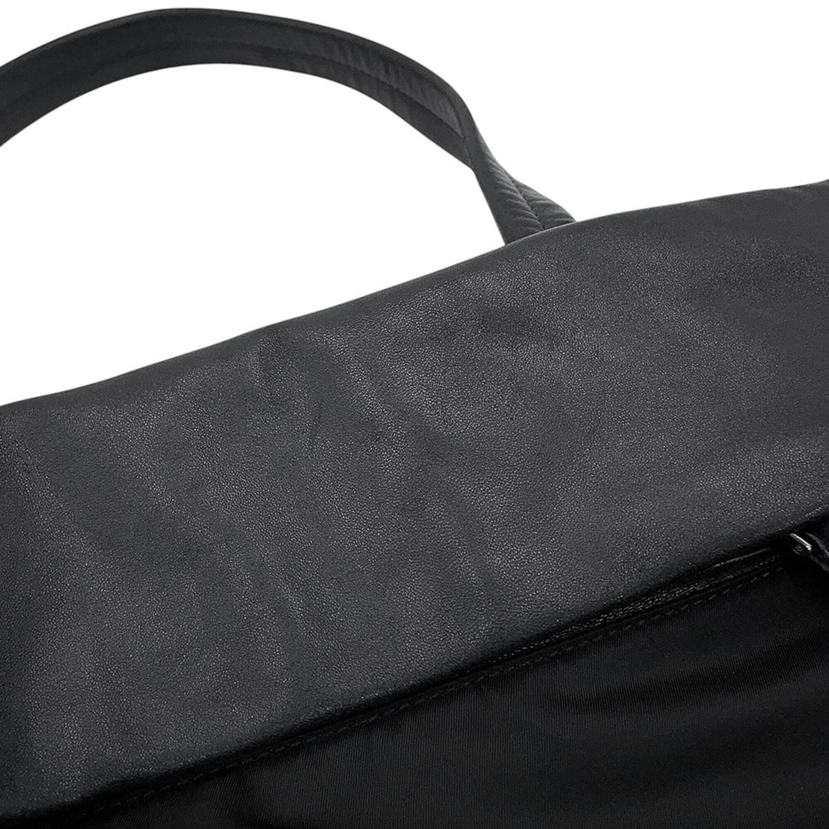 Prada Black Nylon Leather Tote Bag (Pre-Owned)