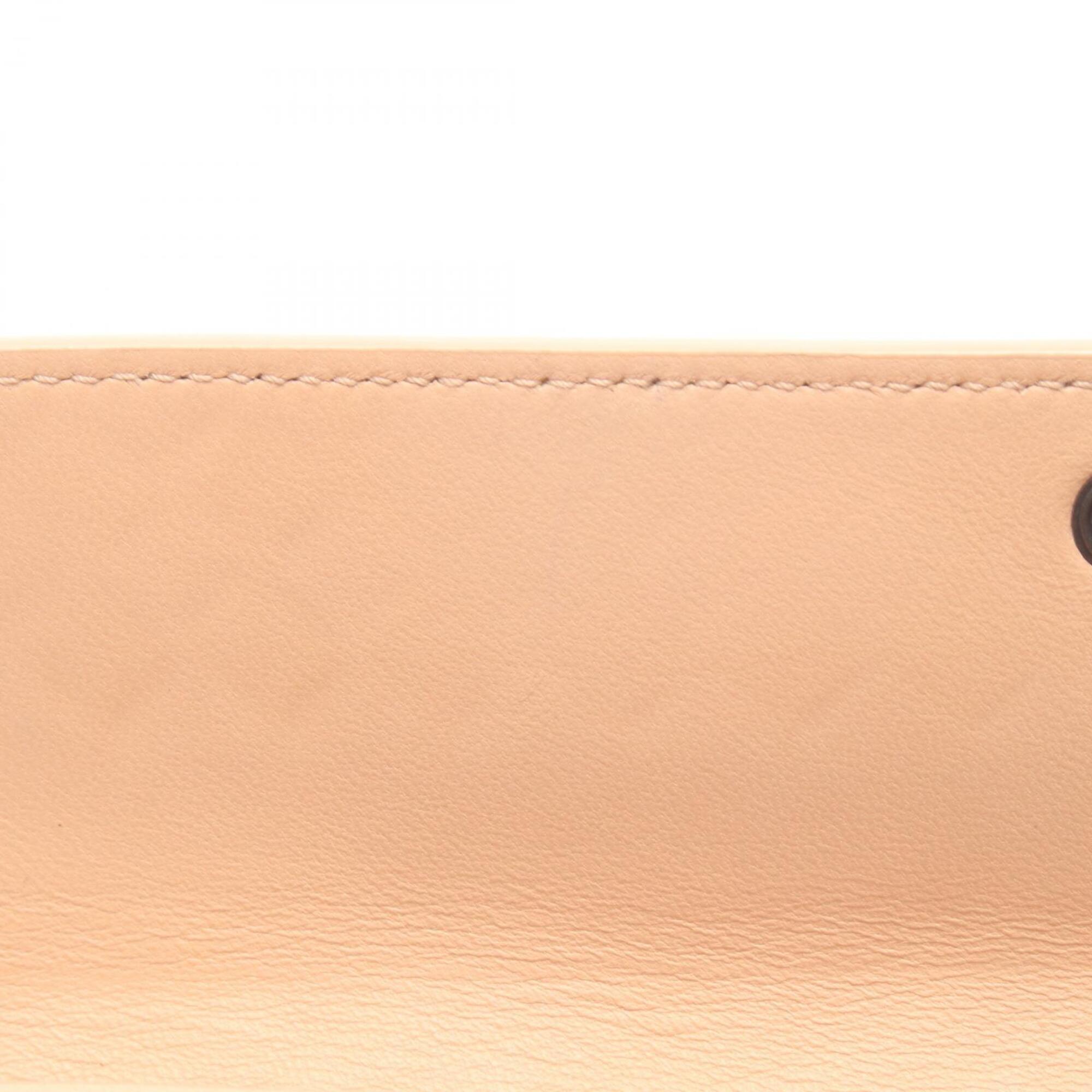Bottega Veneta Intrecciato Brown Pink Leather Long Wallet (Bi-Fold) (Pre-Owned)
