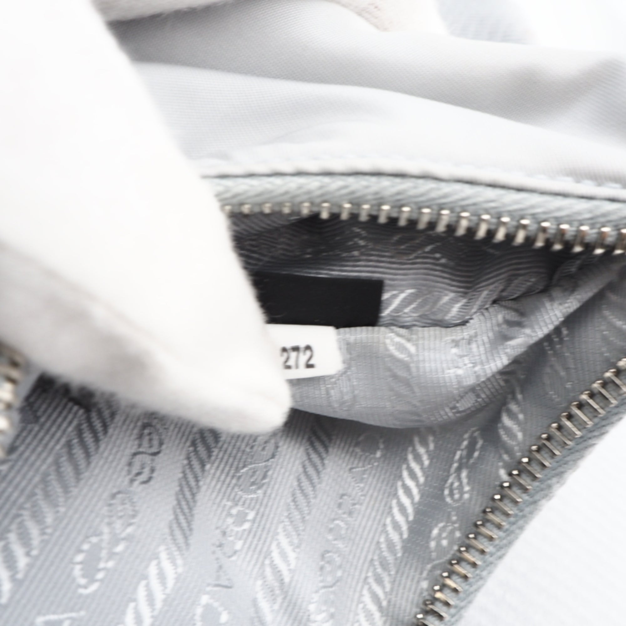 Prada Gray Nylon Shoulder Bag (Pre-Owned)
