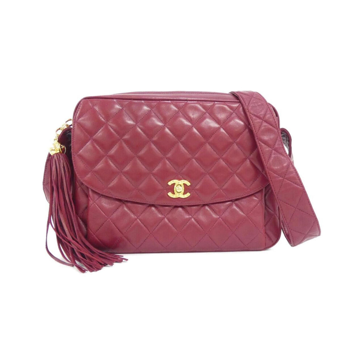 Chanel Bordeaux Leather Shoulder Bag (Pre-Owned)