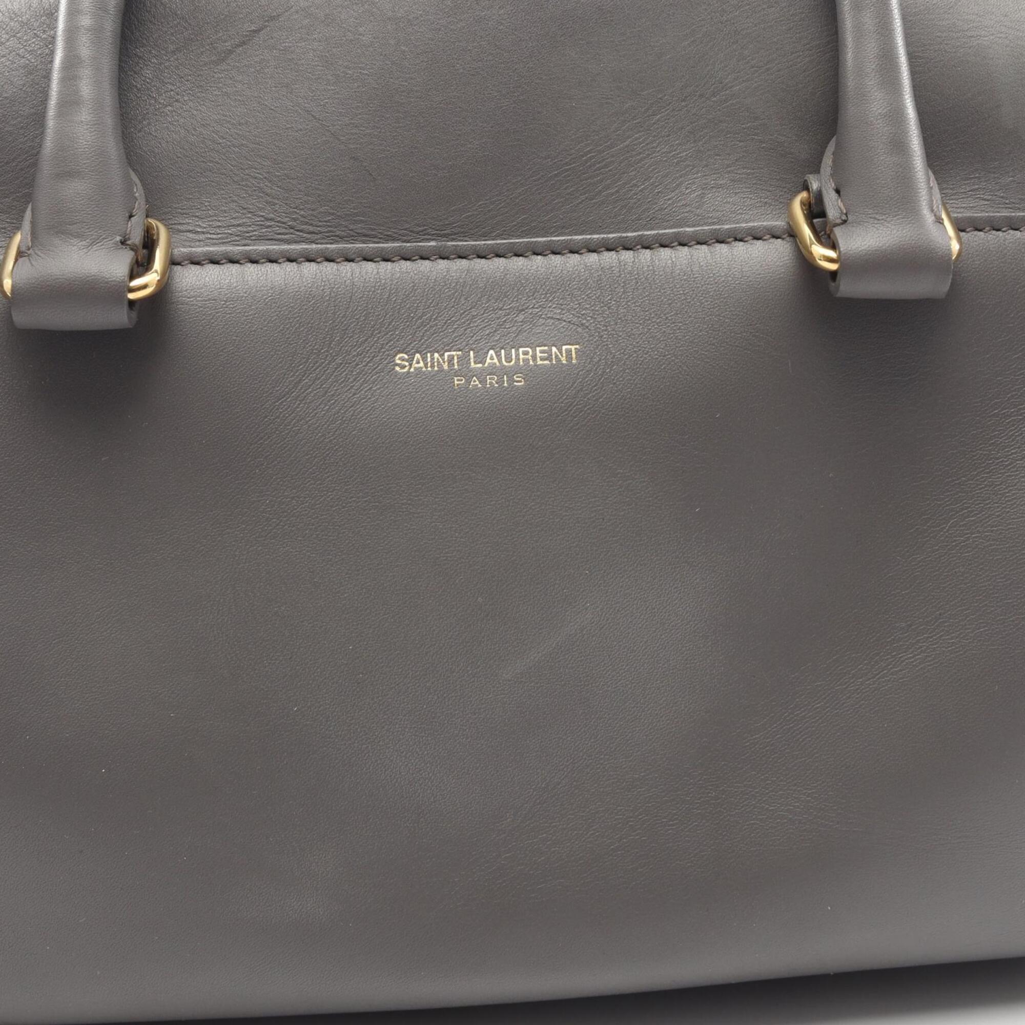 Yves Saint Laurent Gray Leather Handbag (Pre-Owned)