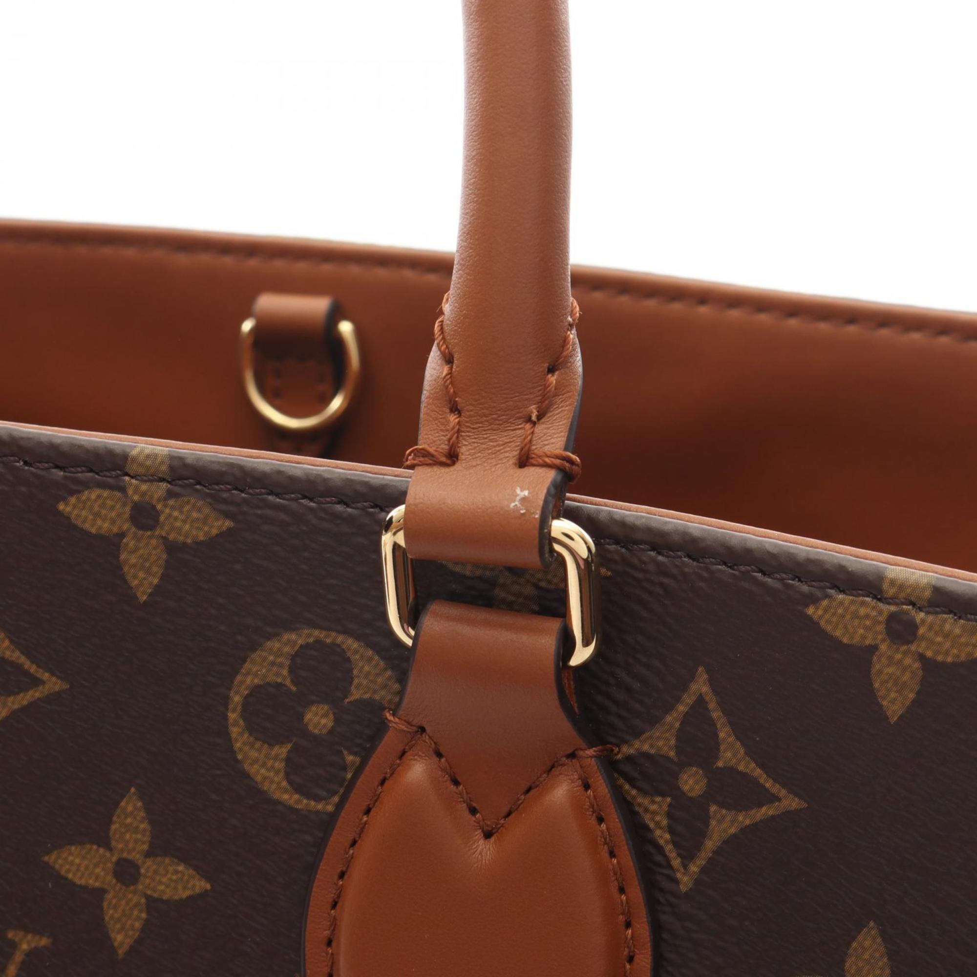 Louis Vuitton Brown Coated Canvas Leather Tote Bag (Pre-Owned)