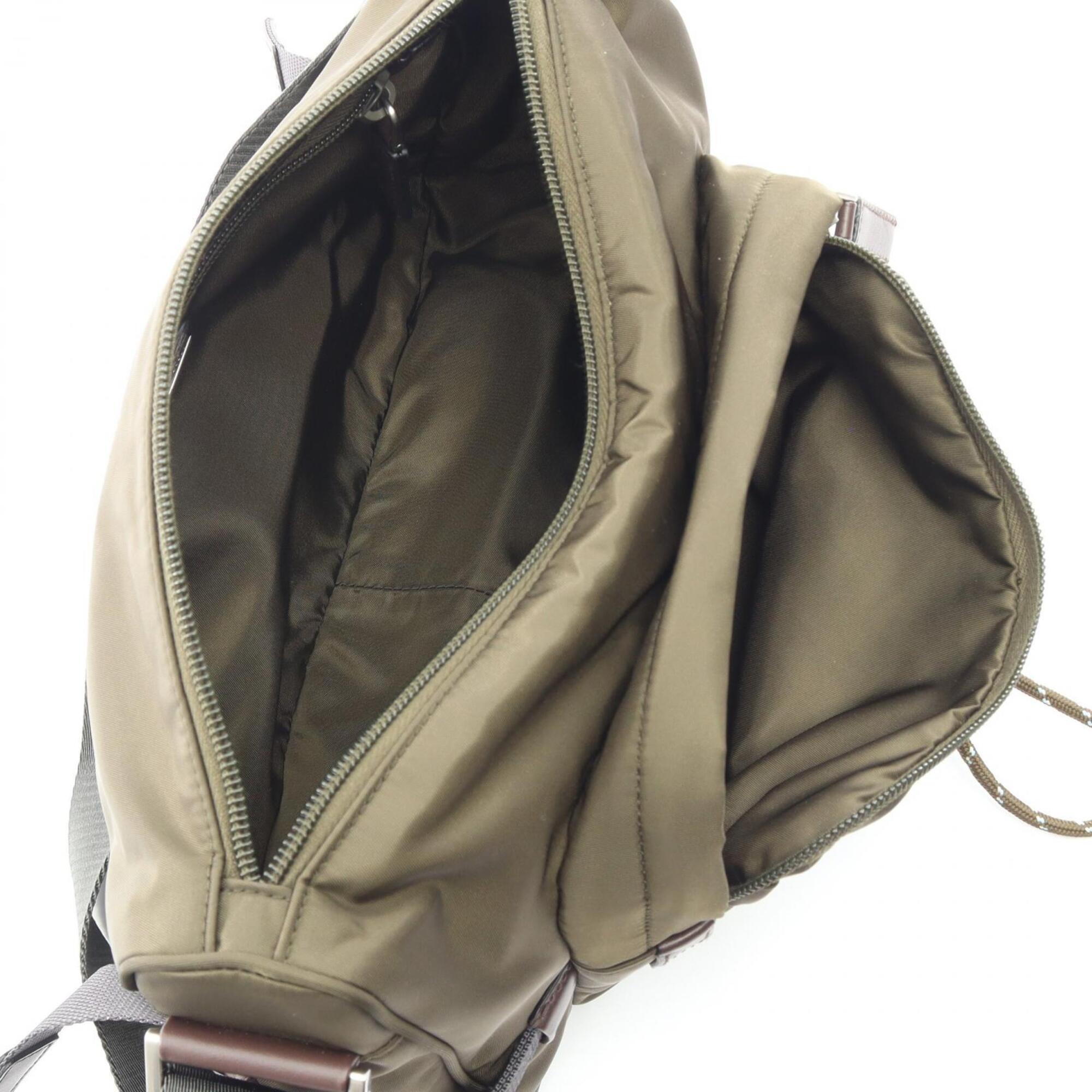 Prada Brown Khaki Nylon Handbag Shoulder Bag (Pre-Owned)