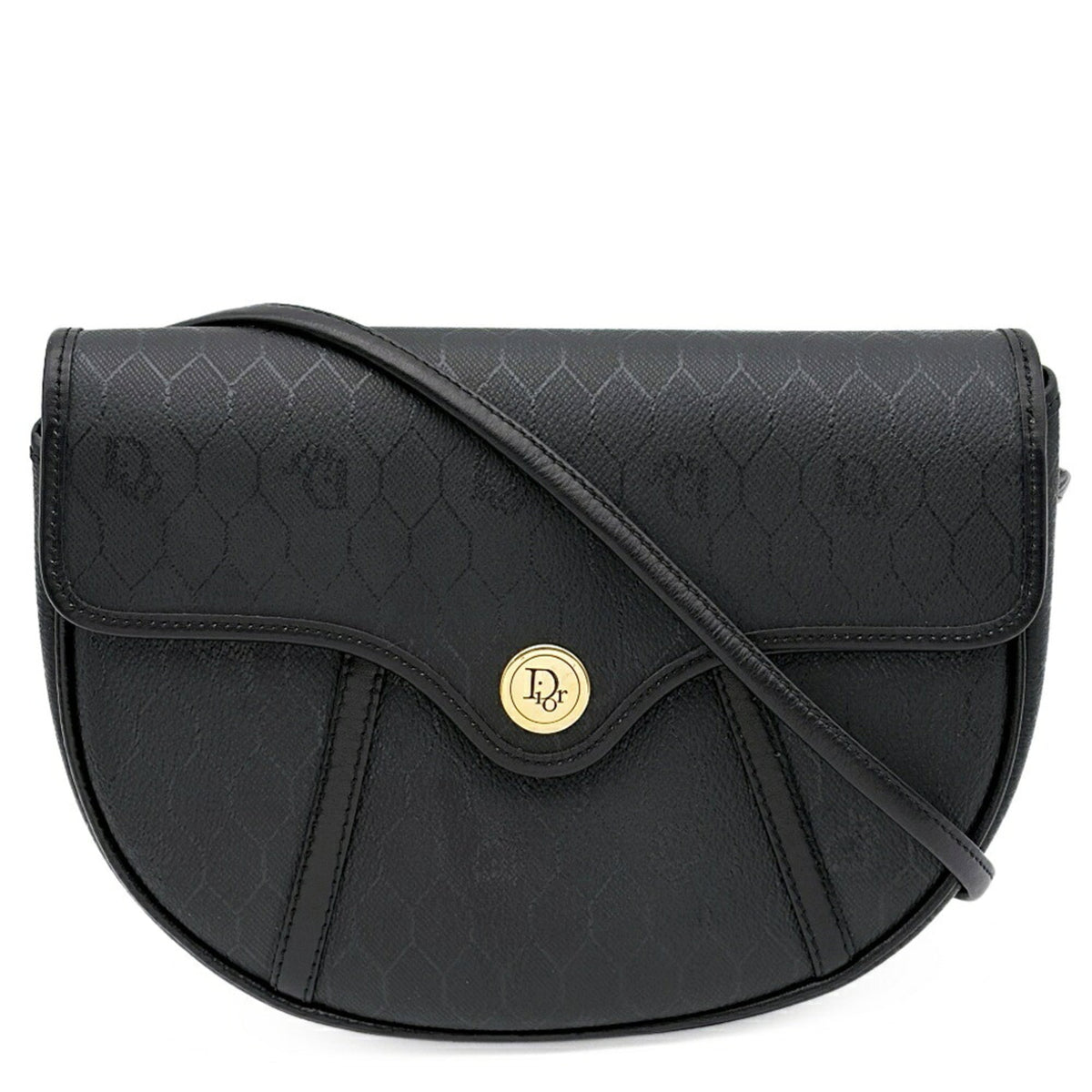 Christian Dior Black Pvc Leather Pochette Shoulder Bag (Pre-Owned)