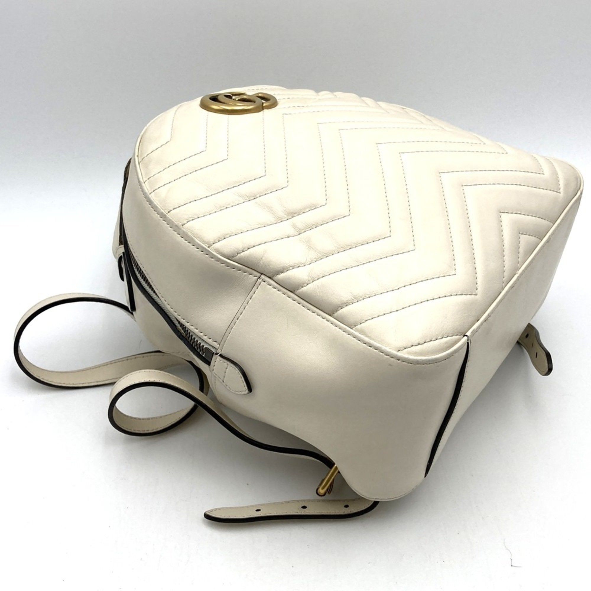 Gucci White Leather Backpack (Pre-Owned)
