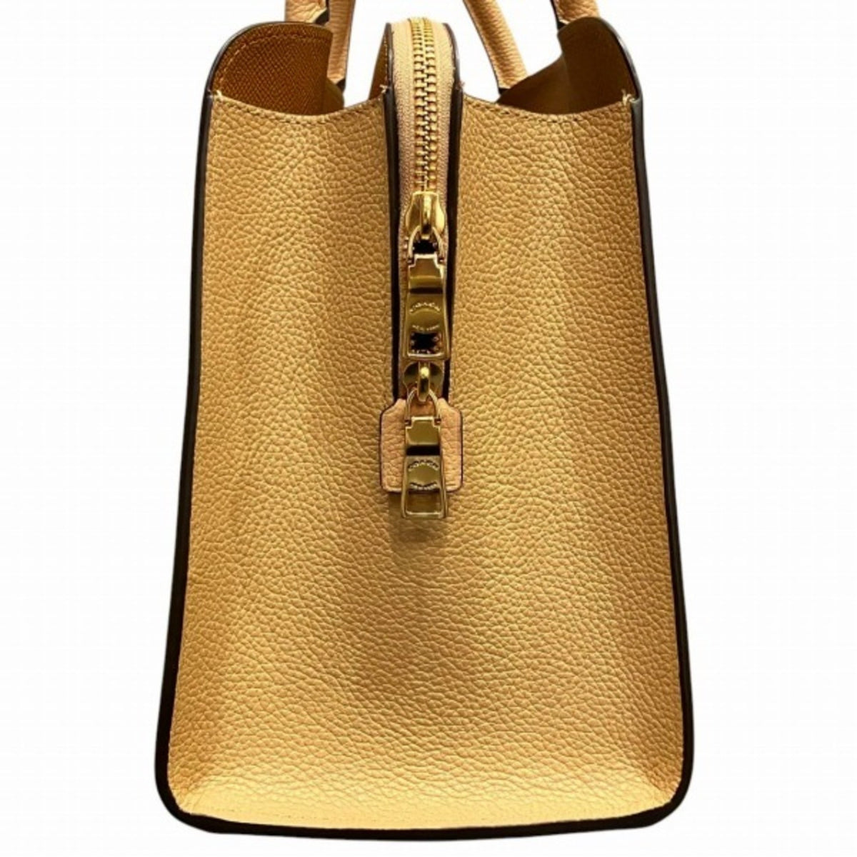 Coach Beige White Leather Handbag Shoulder Bag (Pre-Owned)