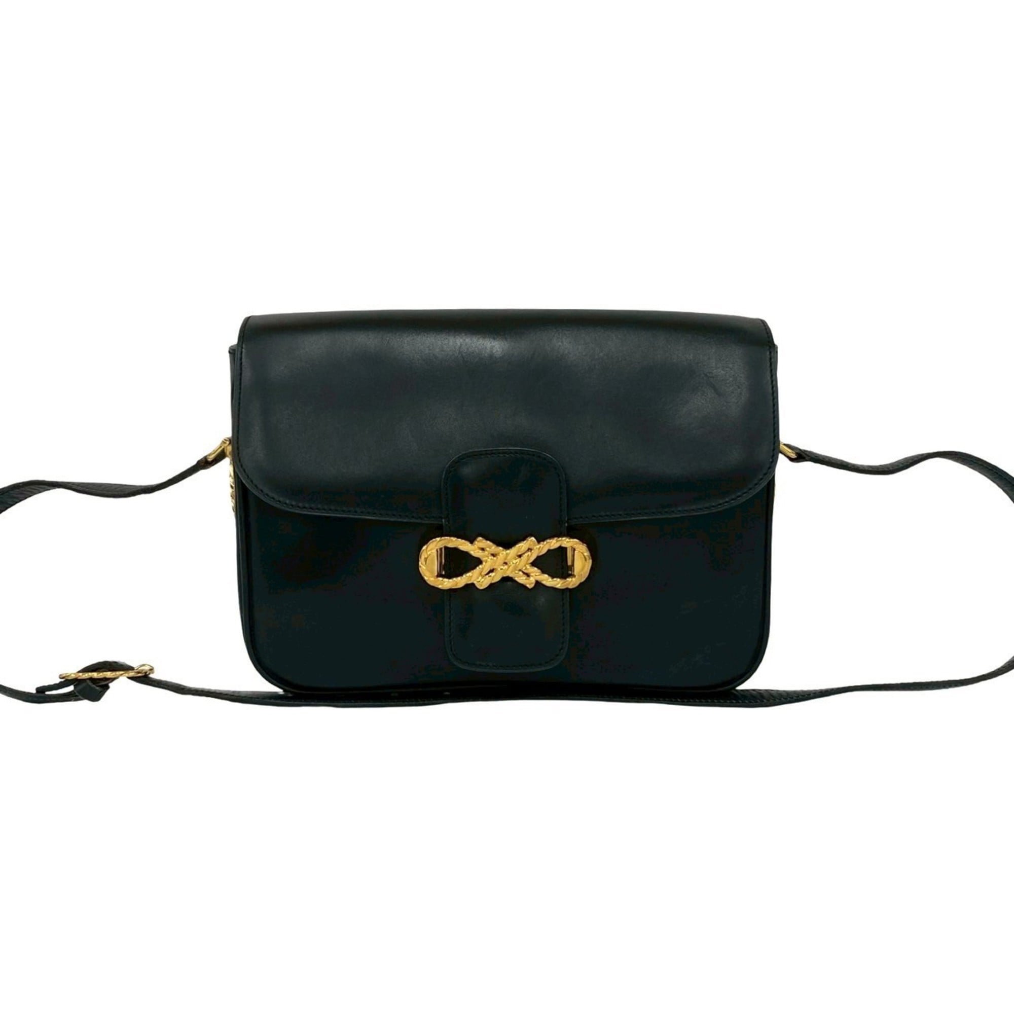 Celine Black Leather Pochette Shoulder Bag (Pre-Owned)