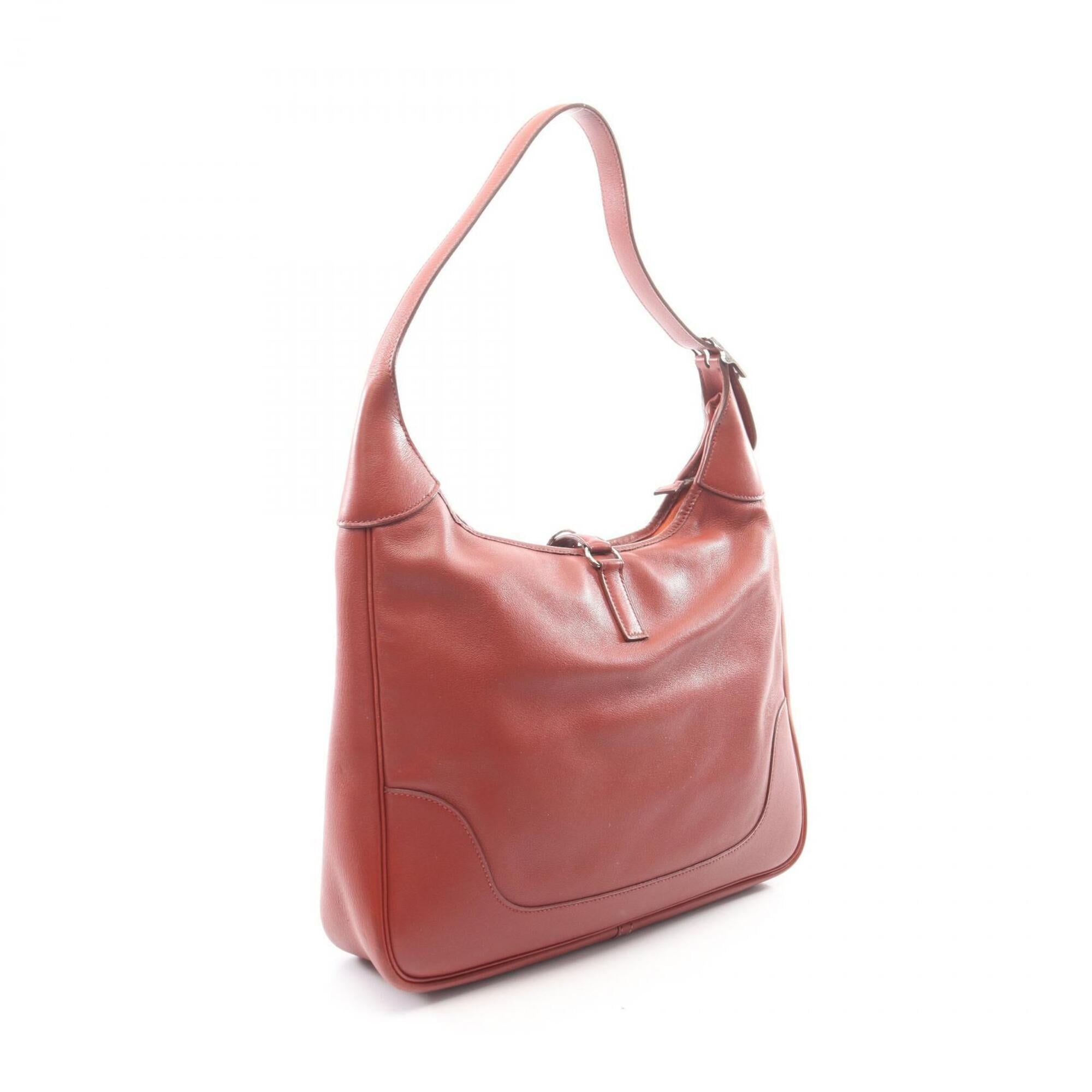 Hermes Bordeaux Rouge H Taurillon Clemence Leather Shoulder Bag (Pre-Owned)