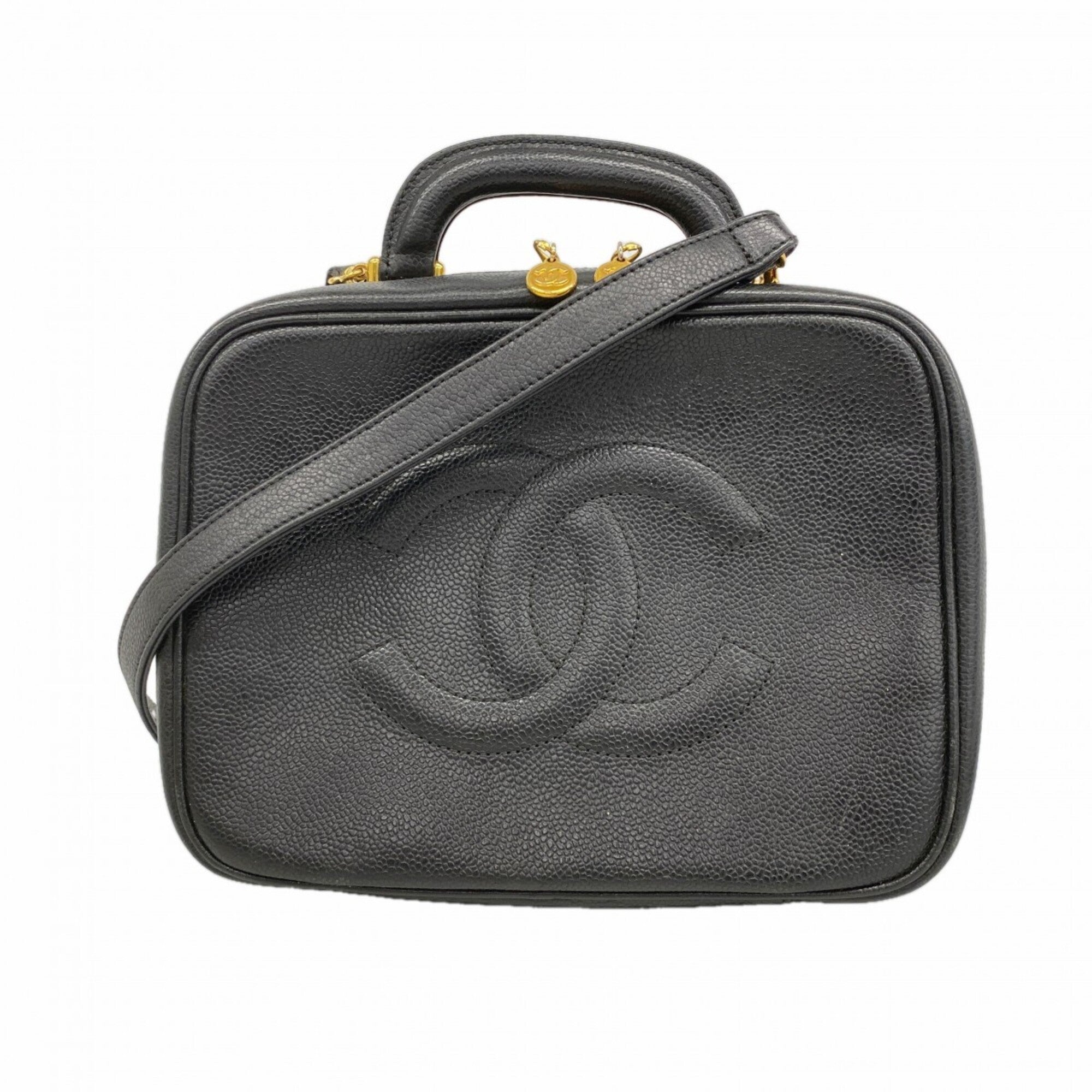 Chanel Black Grained Calfskin Vanity Bag (Pre-Owned)
