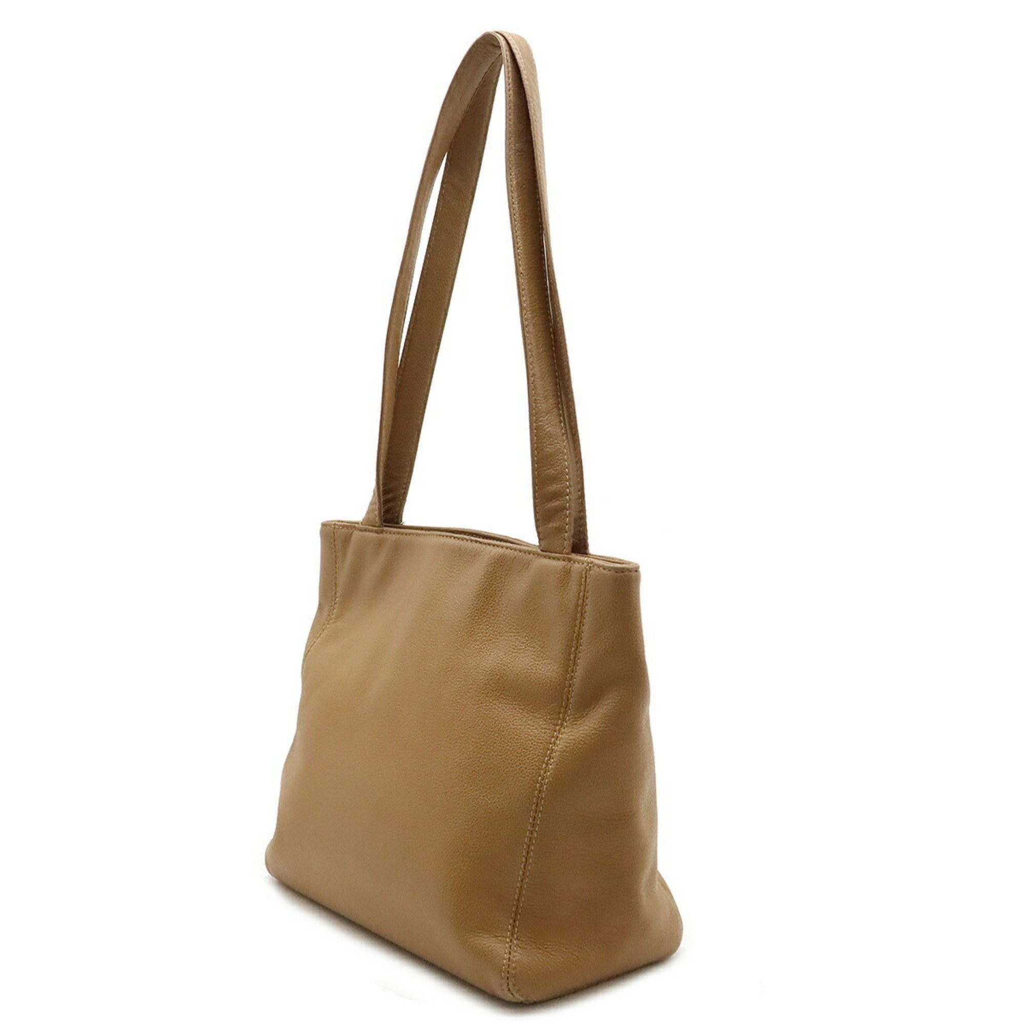 Chanel Camel Leather Shoulder Bag Tote Bag (Pre-Owned)