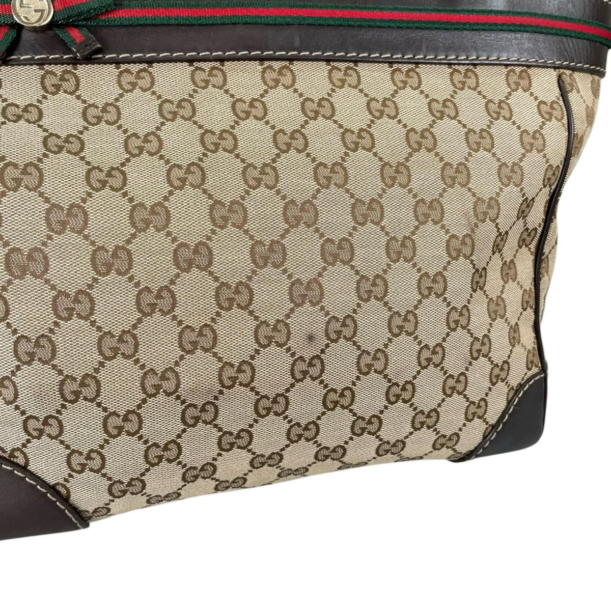 Gucci Gg Canvas Beige Gg Canvas Handbag Tote Bag (Pre-Owned)