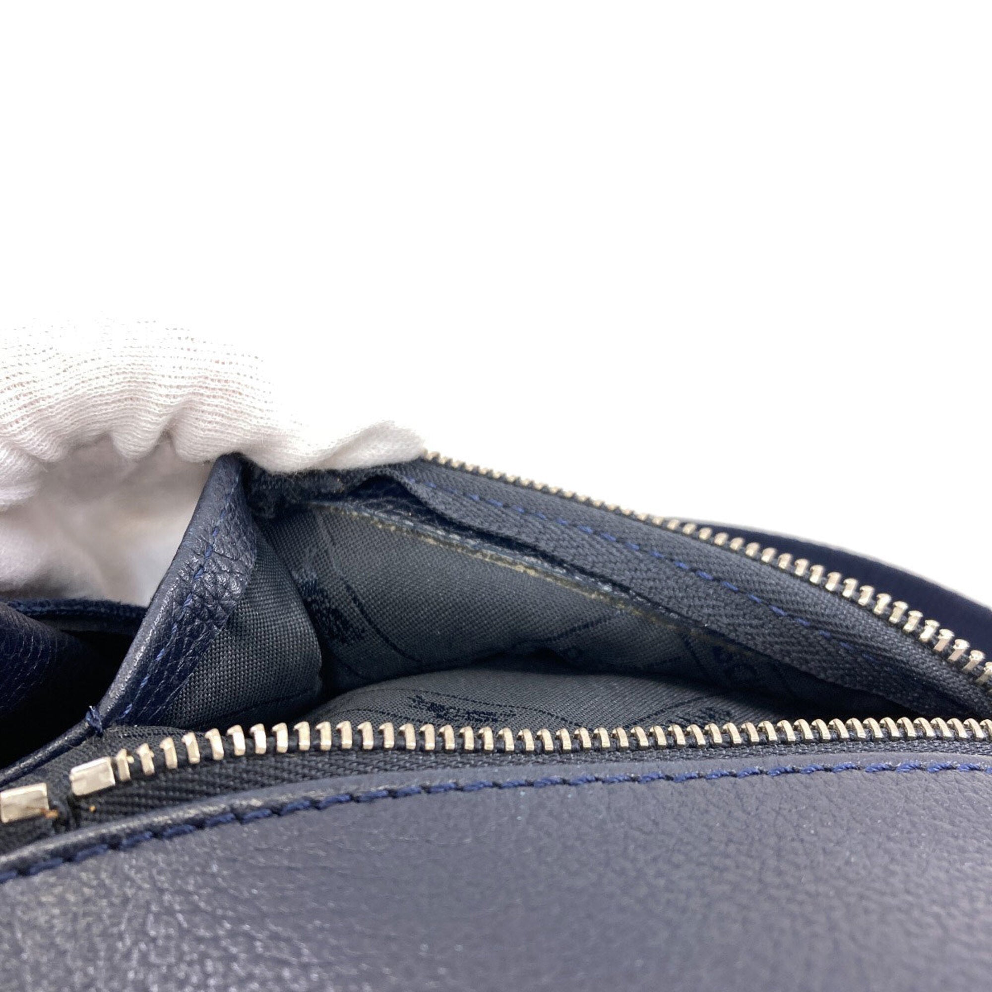Longchamp Navy Leather Shoulder Bag (Pre-Owned)