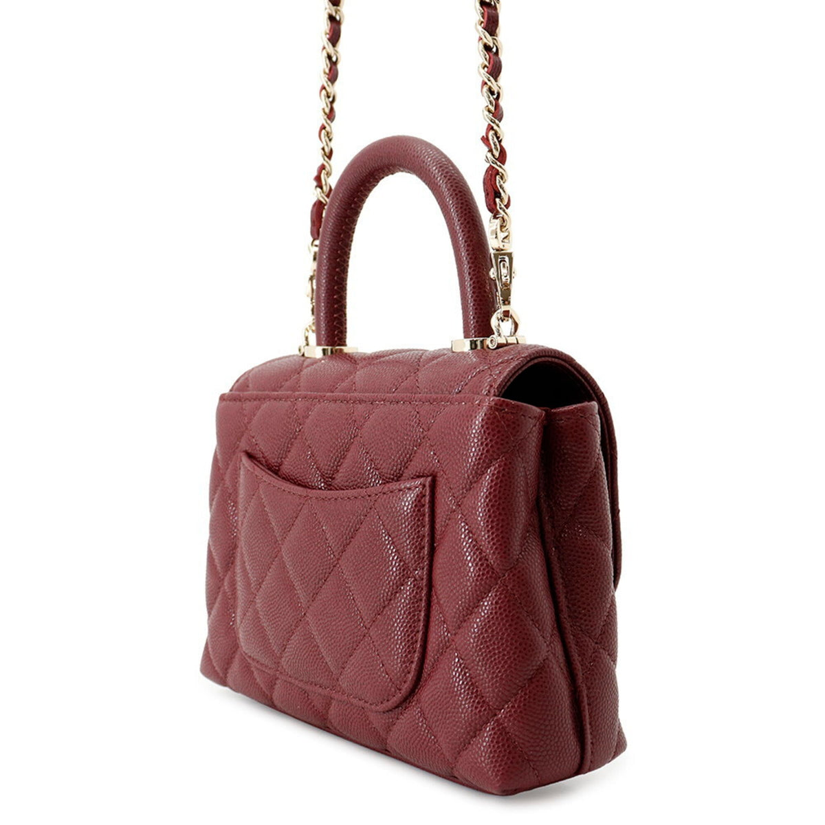 Chanel Matelasse Bordeaux Grained Calfskin Handbag (Pre-Owned)