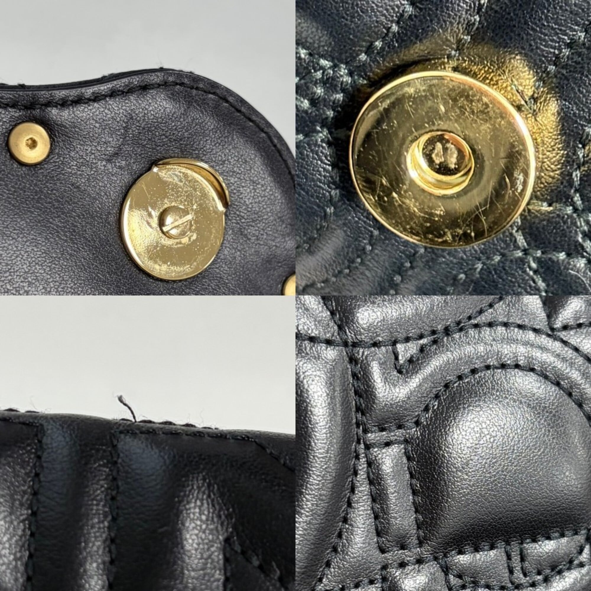 Salvatore Ferragamo Black White Leather Shoulder Bag (Pre-Owned)