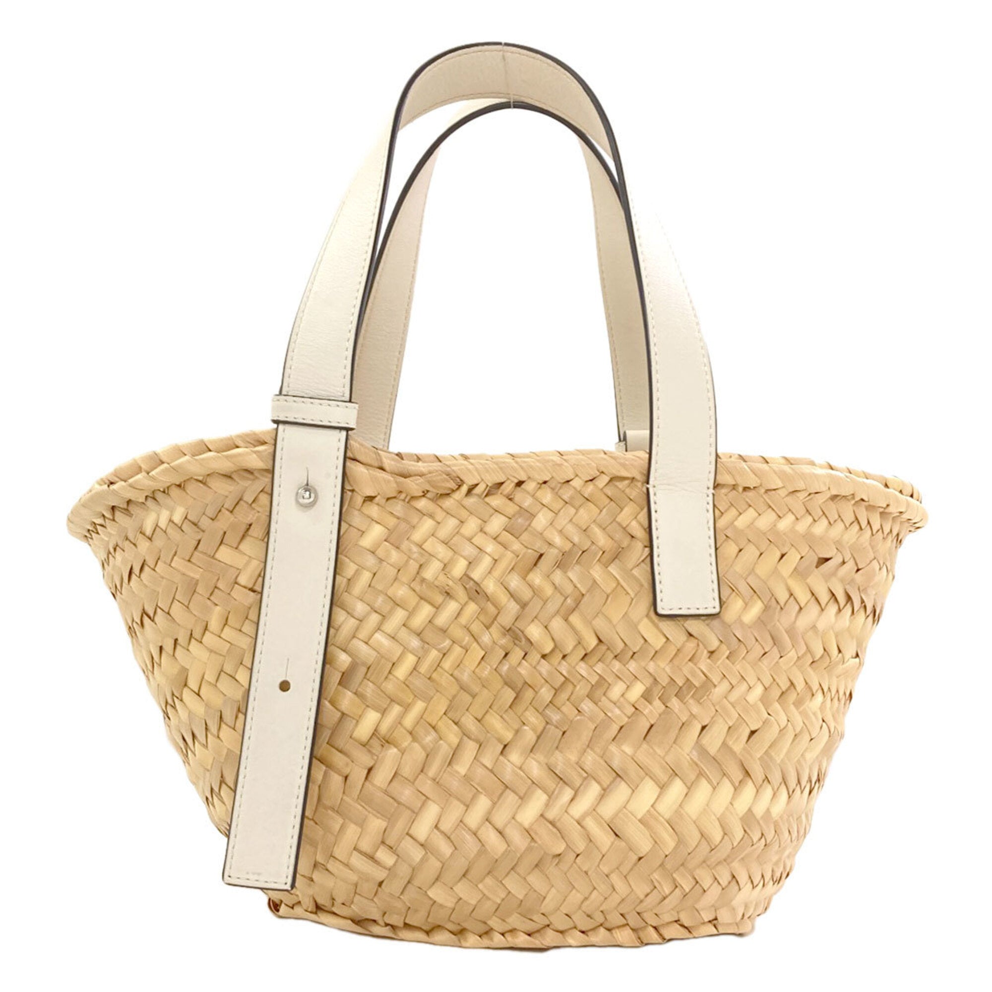 Loewe White Leather Basket Tote Bag (Pre-Owned)