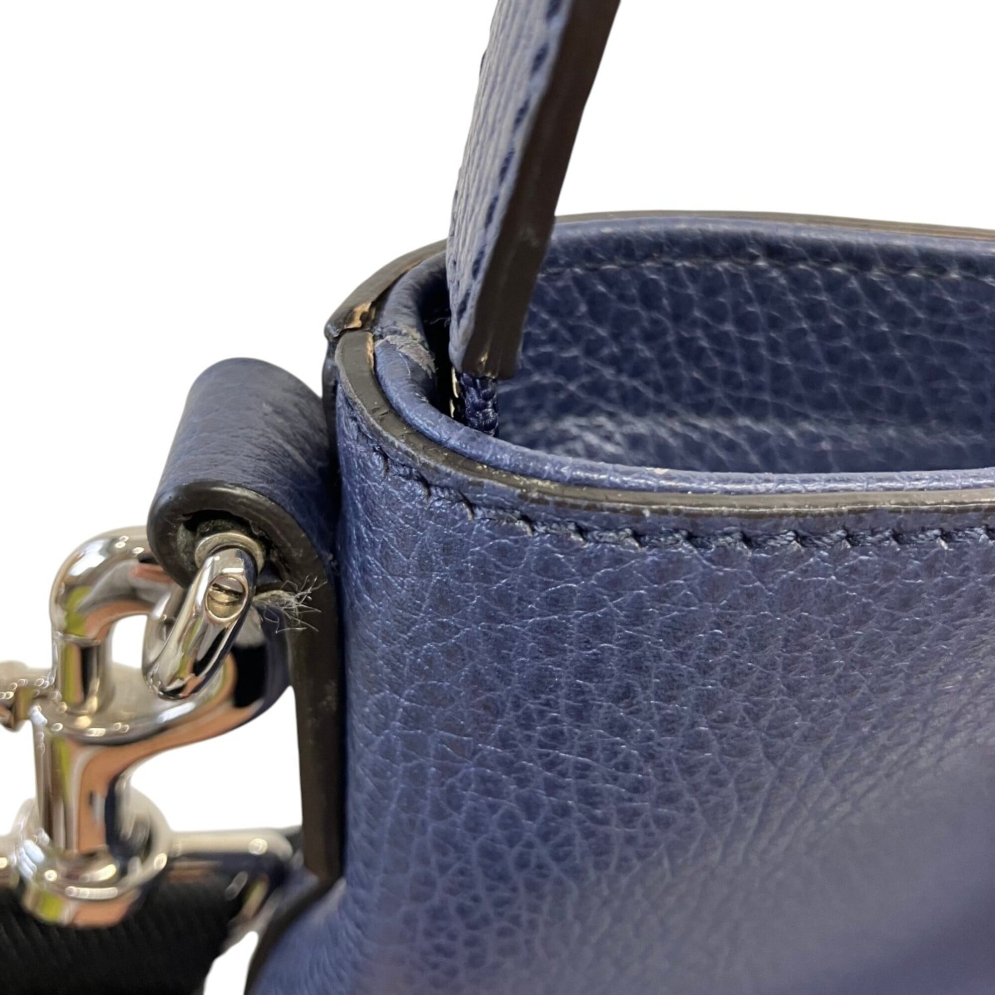 Gucci Navy Leather Tote Bag (Pre-Owned)