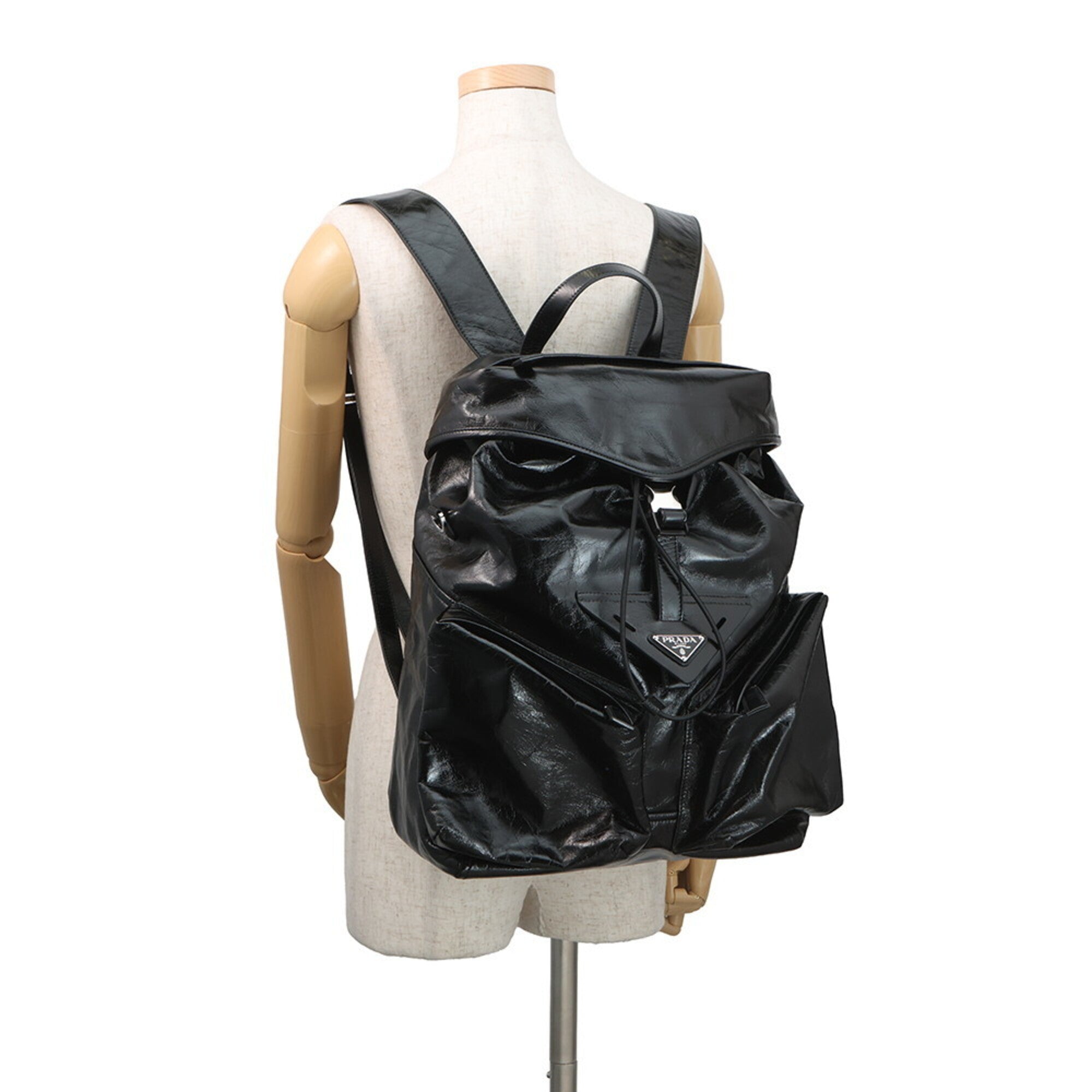 Prada Black Leather Backpack Shoulder Bag (Pre-Owned)