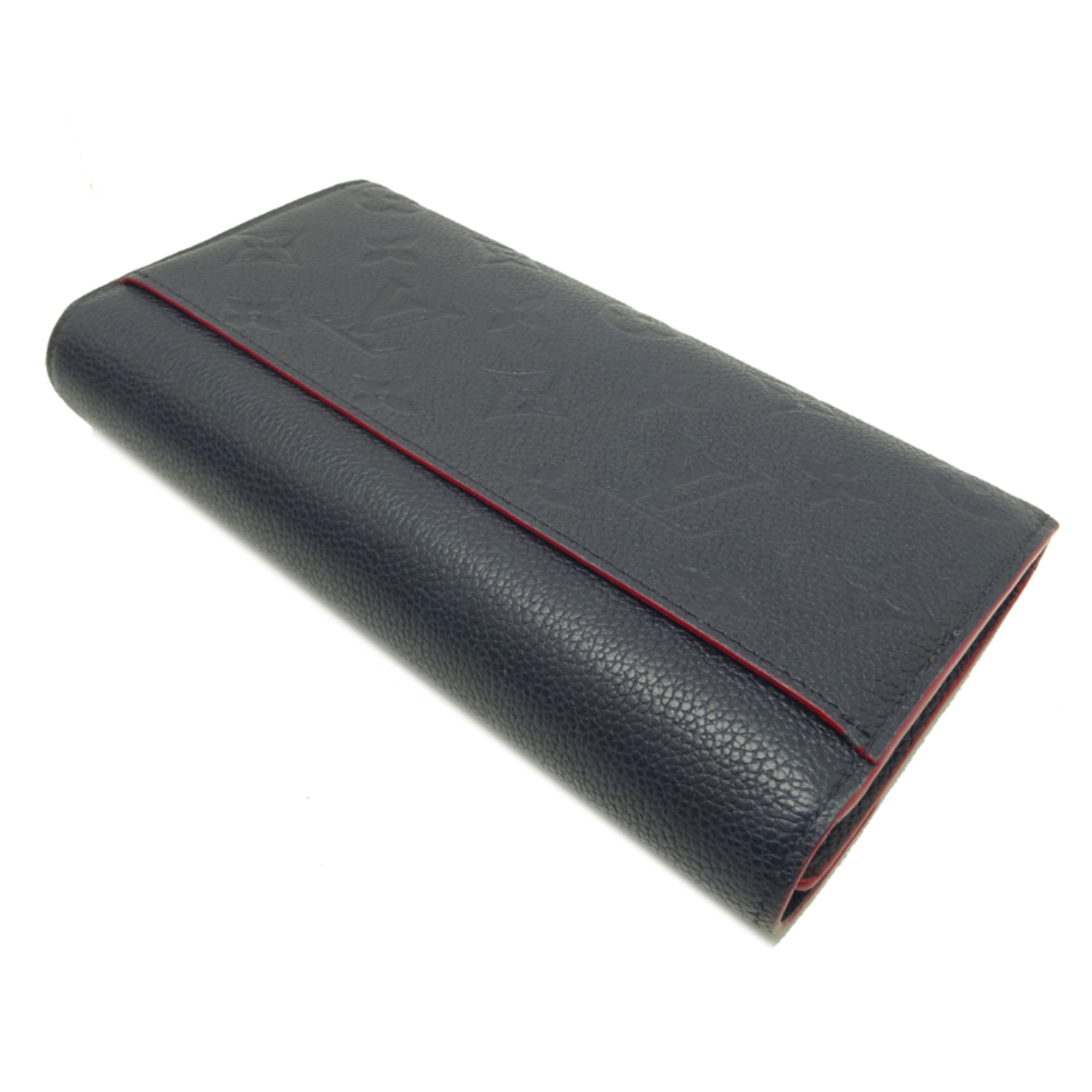 Louis Vuitton Marine Rouge Navy Red Color Monogram Empreinte Long Wallet (Bi-Fold) (Pre-Owned)