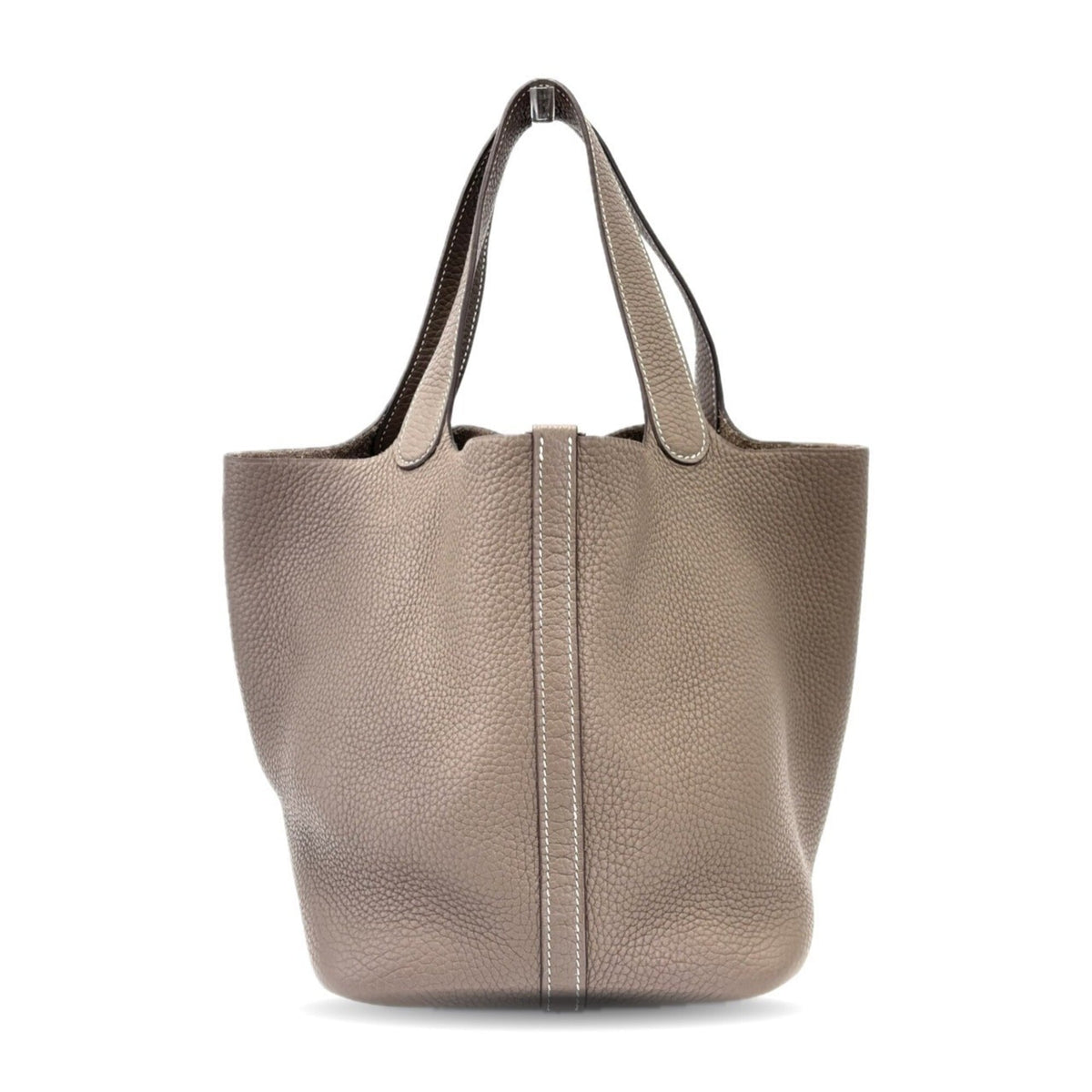 Hermes Beige Etoupe Gray Taurillon Clemence Leather Handbag (Pre-Owned)