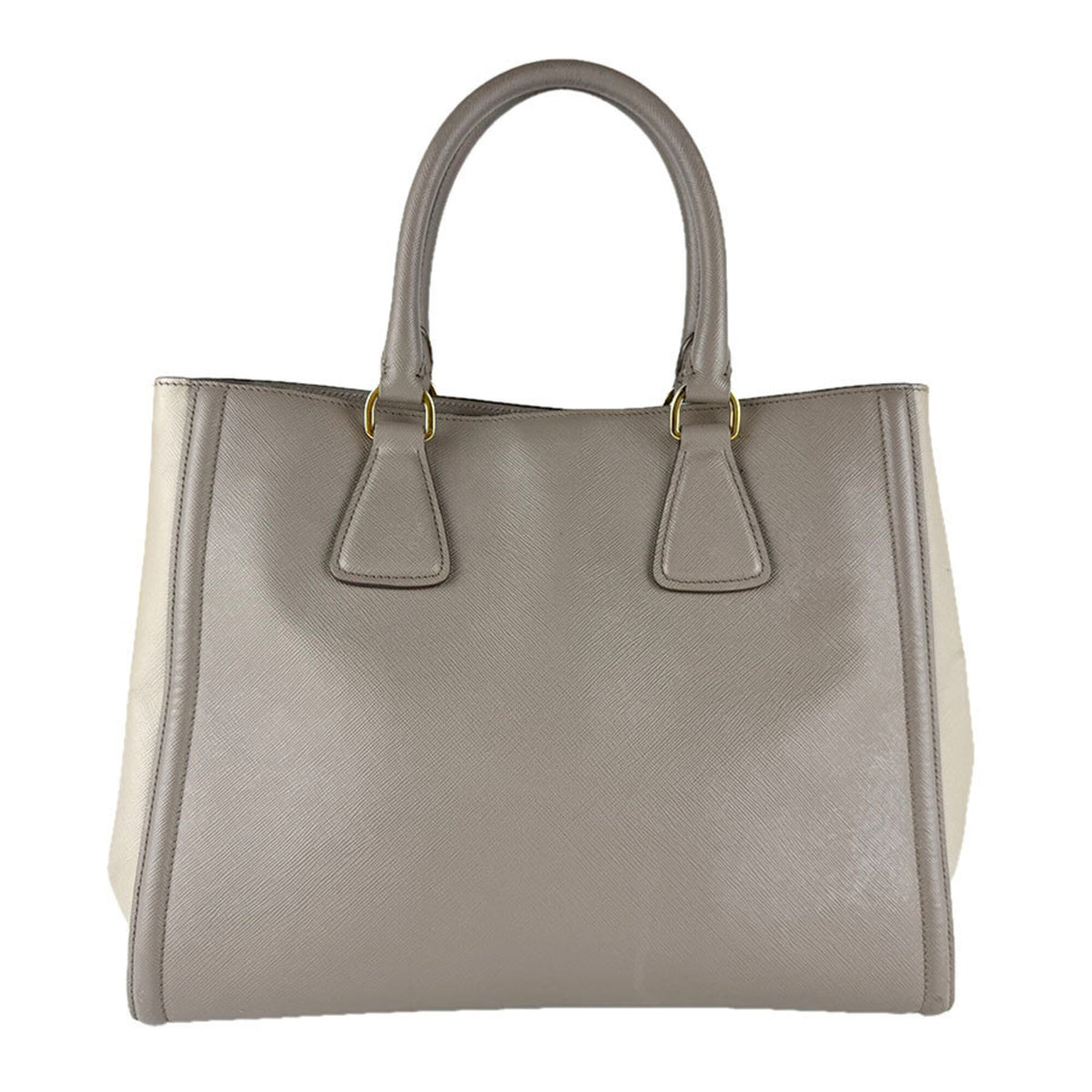 Prada Gray Leather Handbag Shoulder Bag (Pre-Owned)