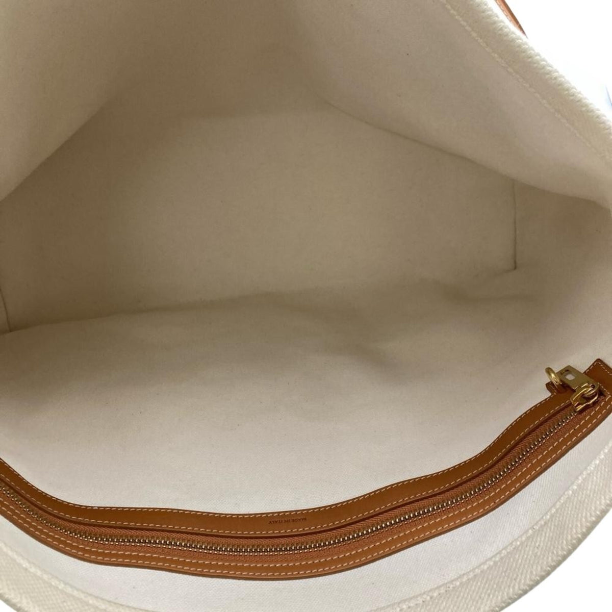 Celine Beige Canvas Leather Tote Bag (Pre-Owned)