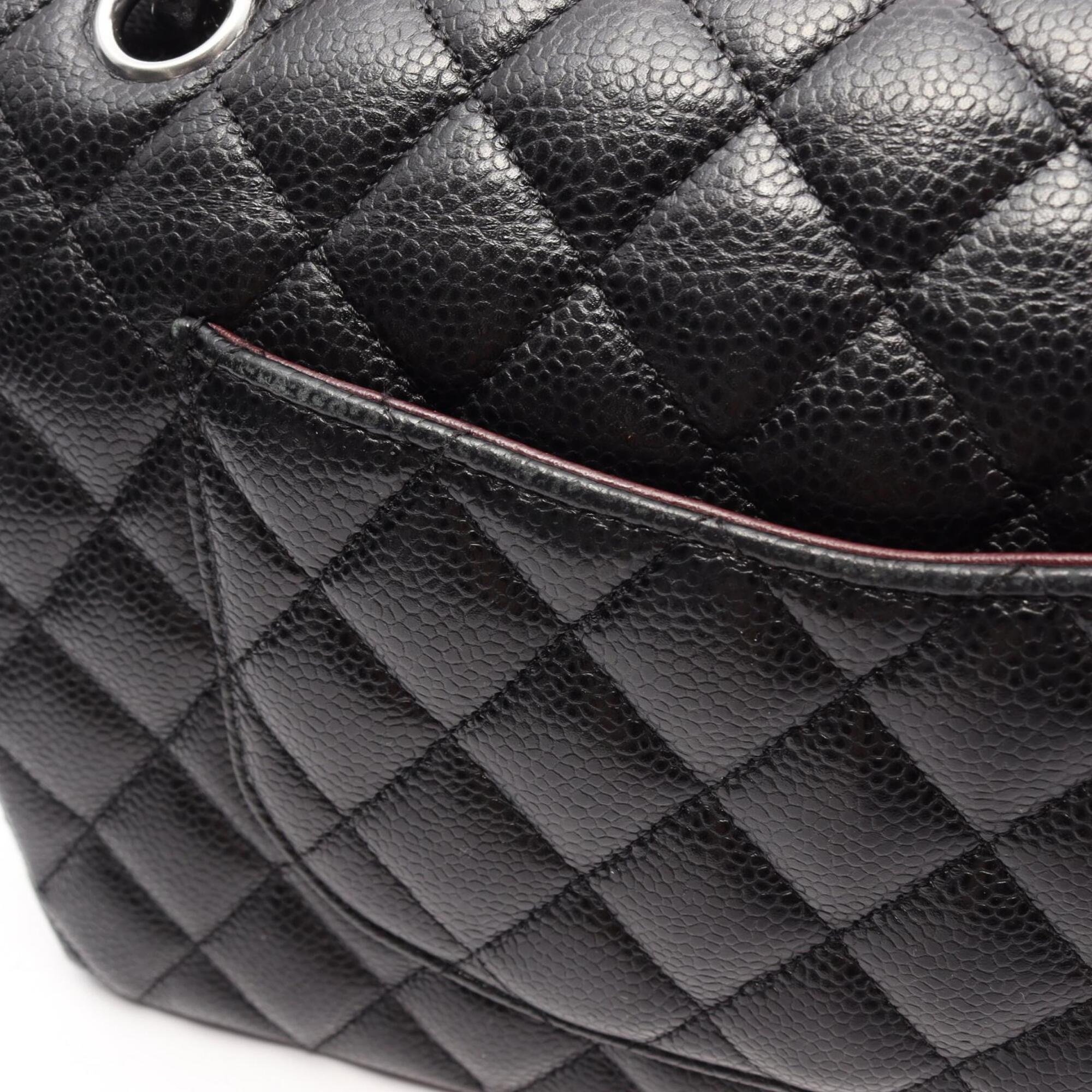 Chanel Black Grained Calfskin Handbag Shoulder Bag (Pre-Owned)