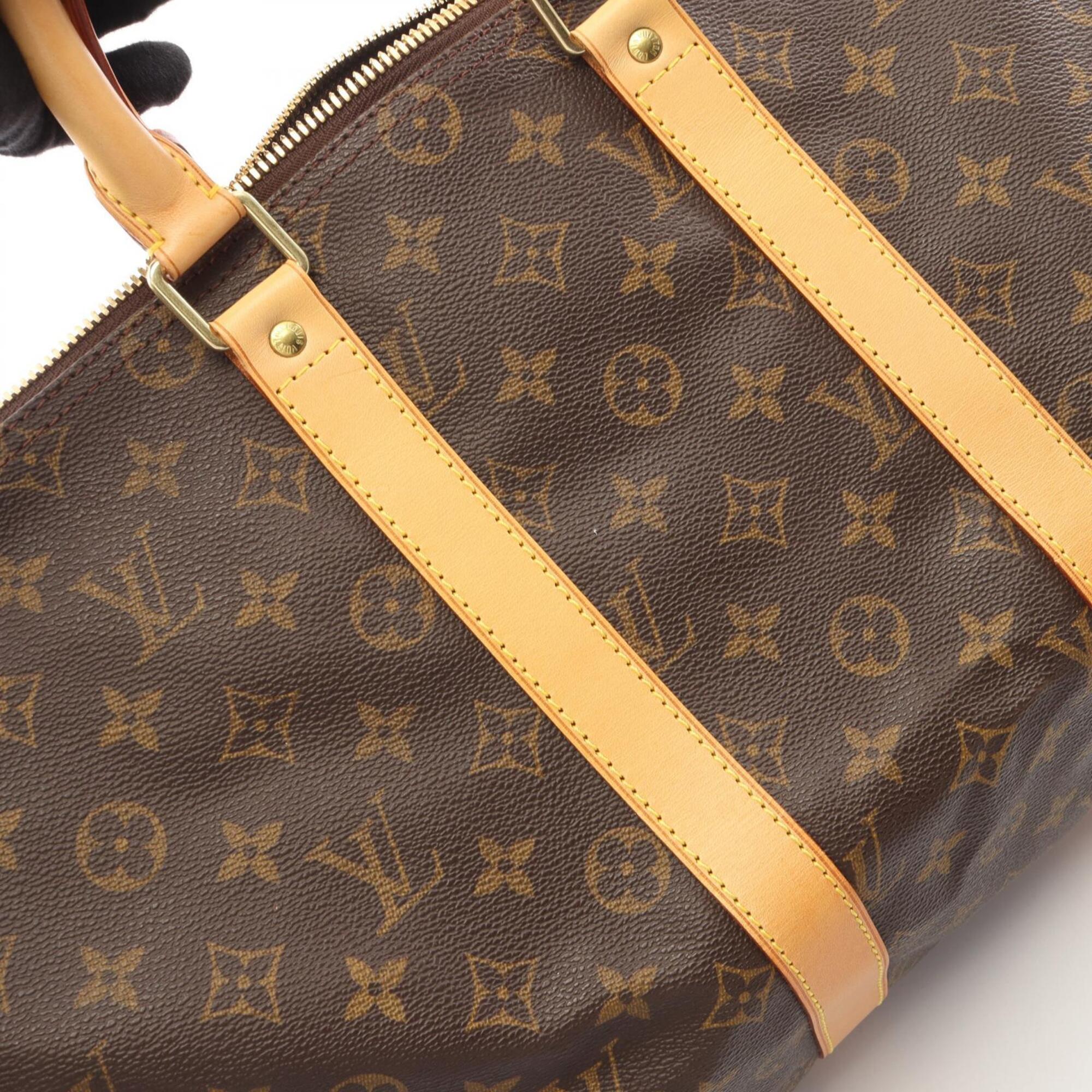 Louis Vuitton Monogram Brown Coated Canvas Leather Boston Bag (Pre-Owned)