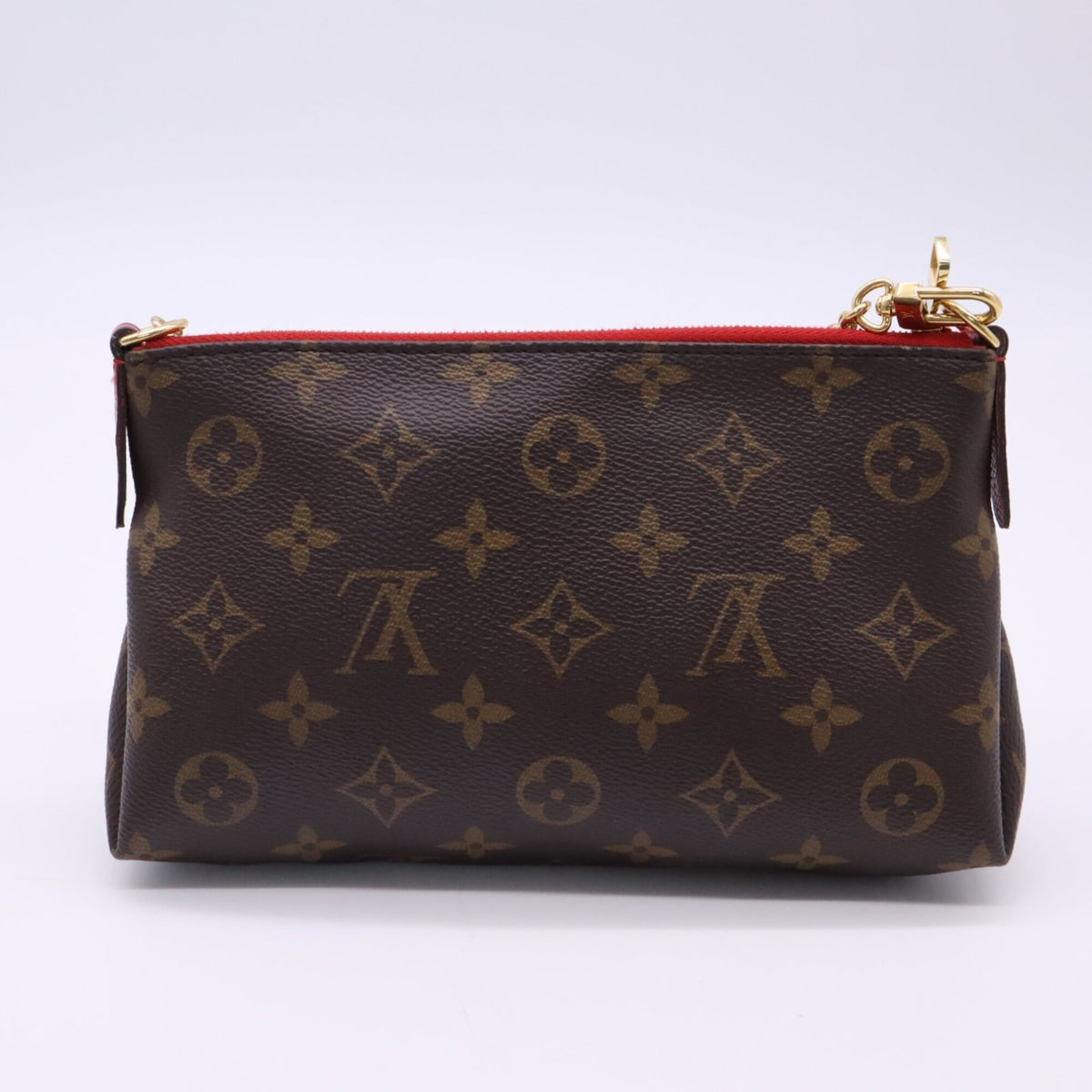 Louis Vuitton Beige Brown Coated Canvas Leather Handbag (Pre-Owned)