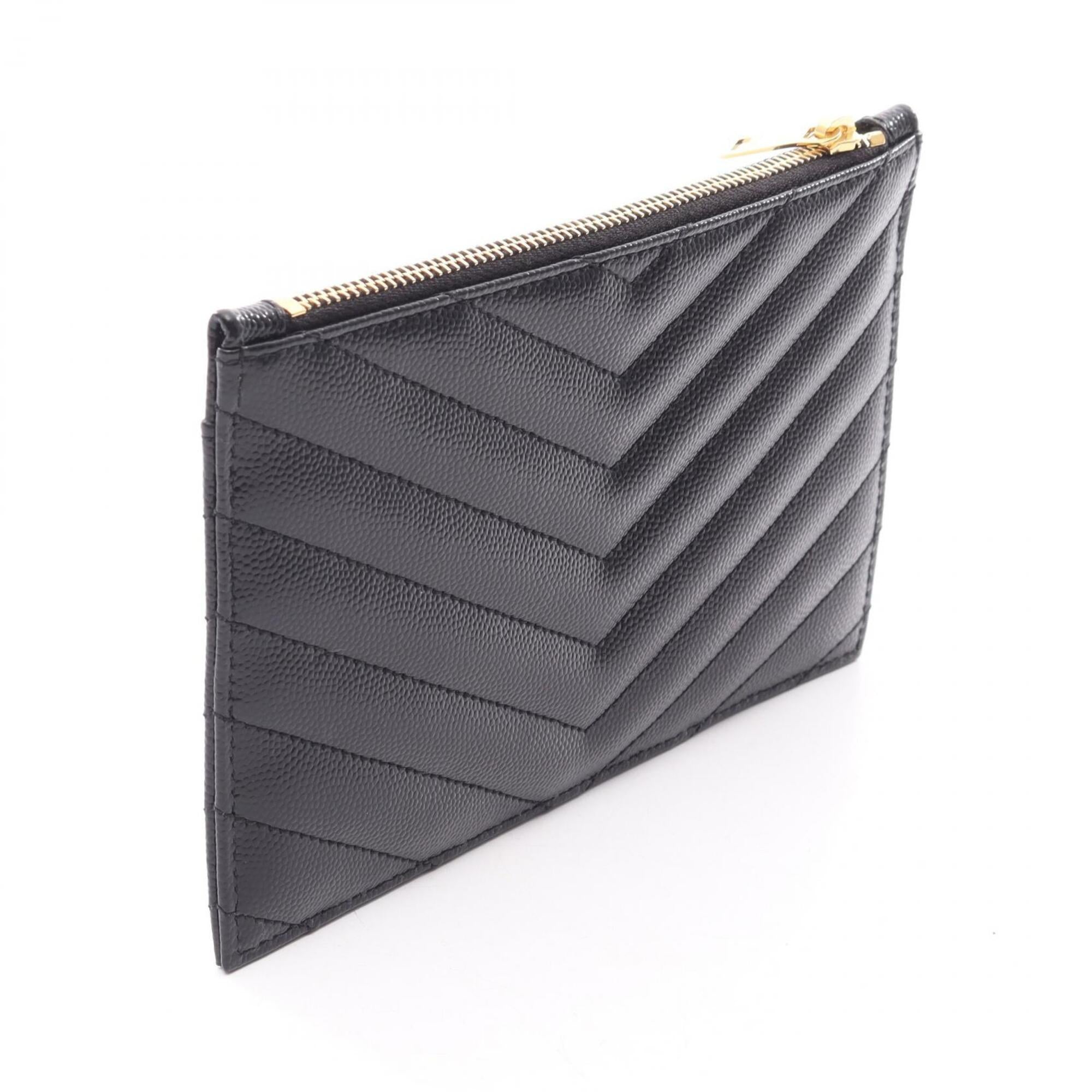 Saint Laurent Black Leather Handbag Pouch (Pre-Owned)