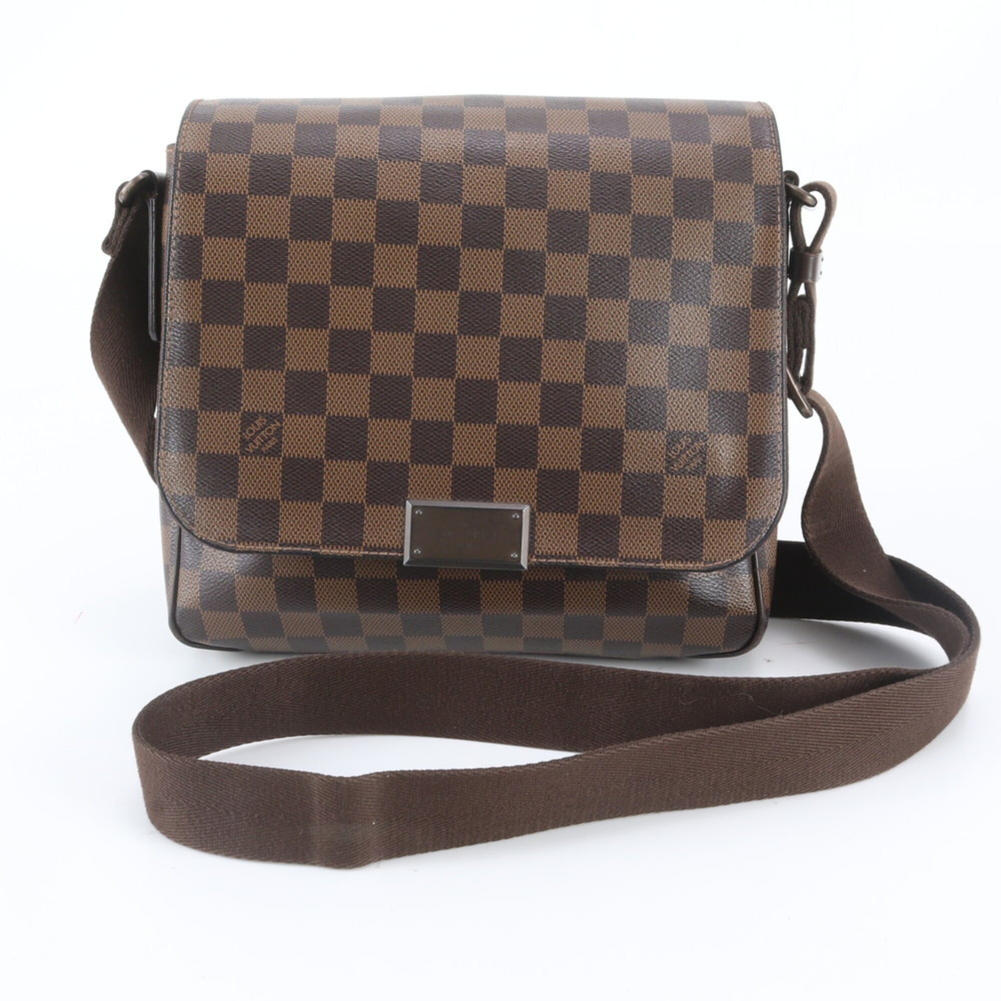 Louis Vuitton Ebene Leather Coated Canvas Messenger Bag Shoulder Bag (Pre-Owned)