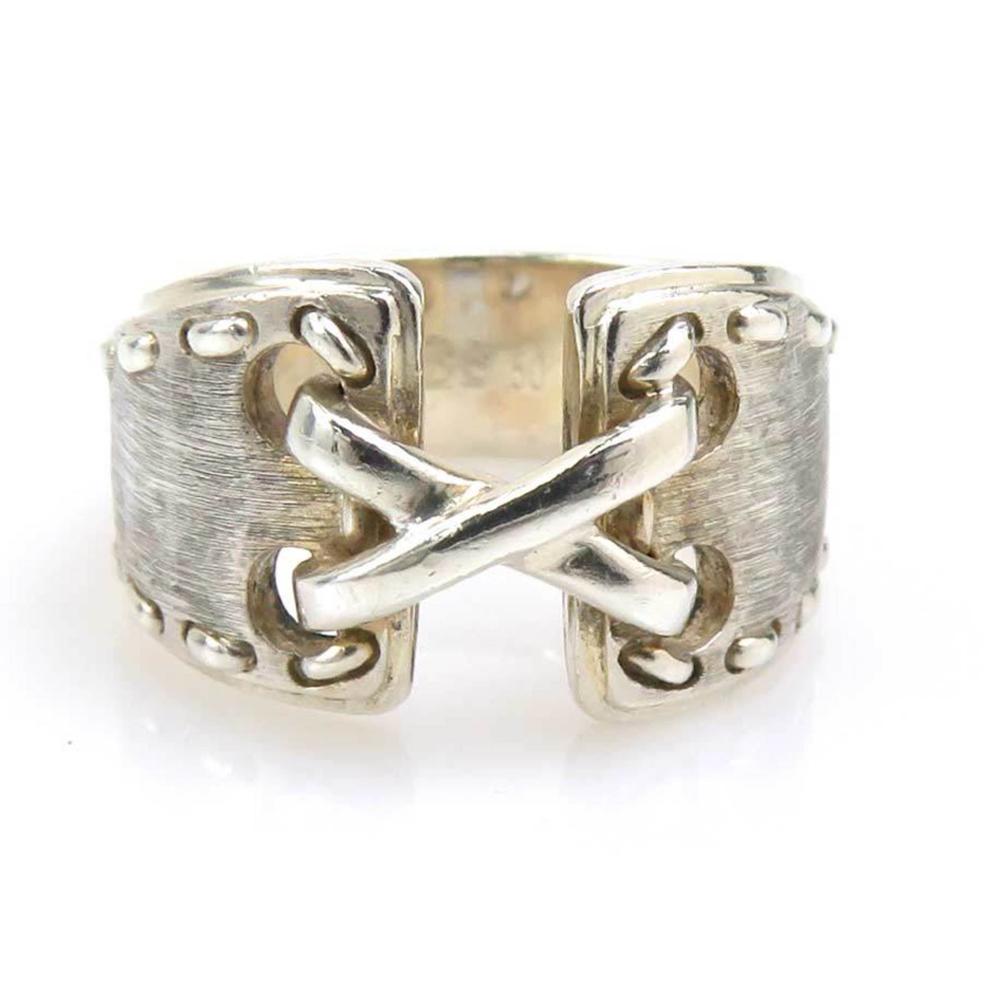 Hermes Silver Silver 925 Band Ring (Pre-Owned)
