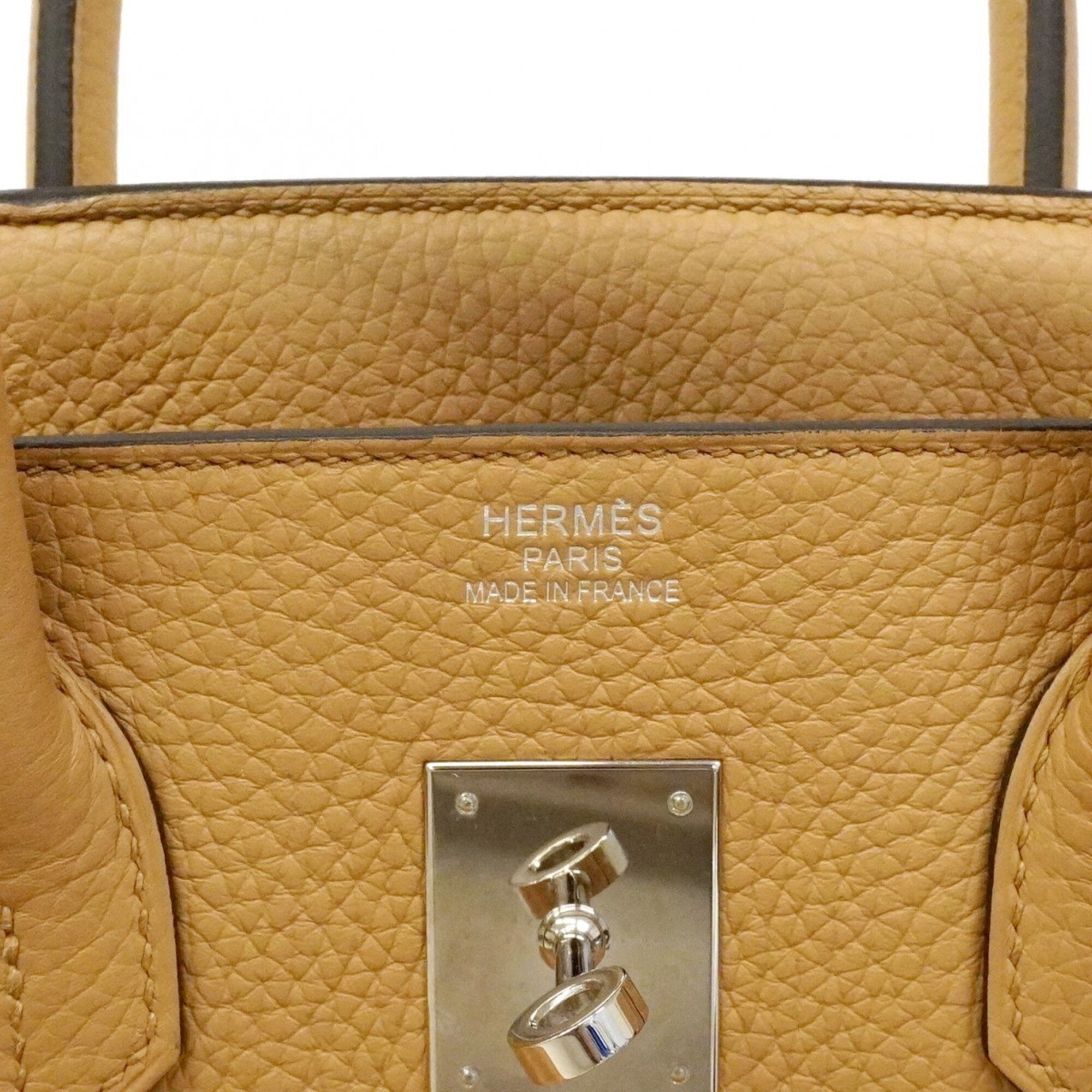 Hermes Brown Taurillon Clemence Leather Handbag (Pre-Owned)