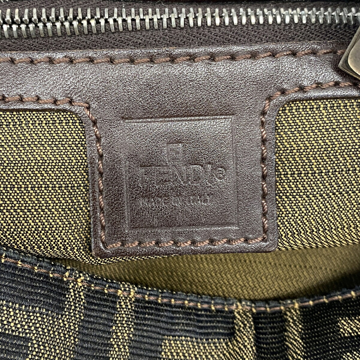 Fendi Brown Nylon Canvas Shoulder Bag (Pre-Owned)