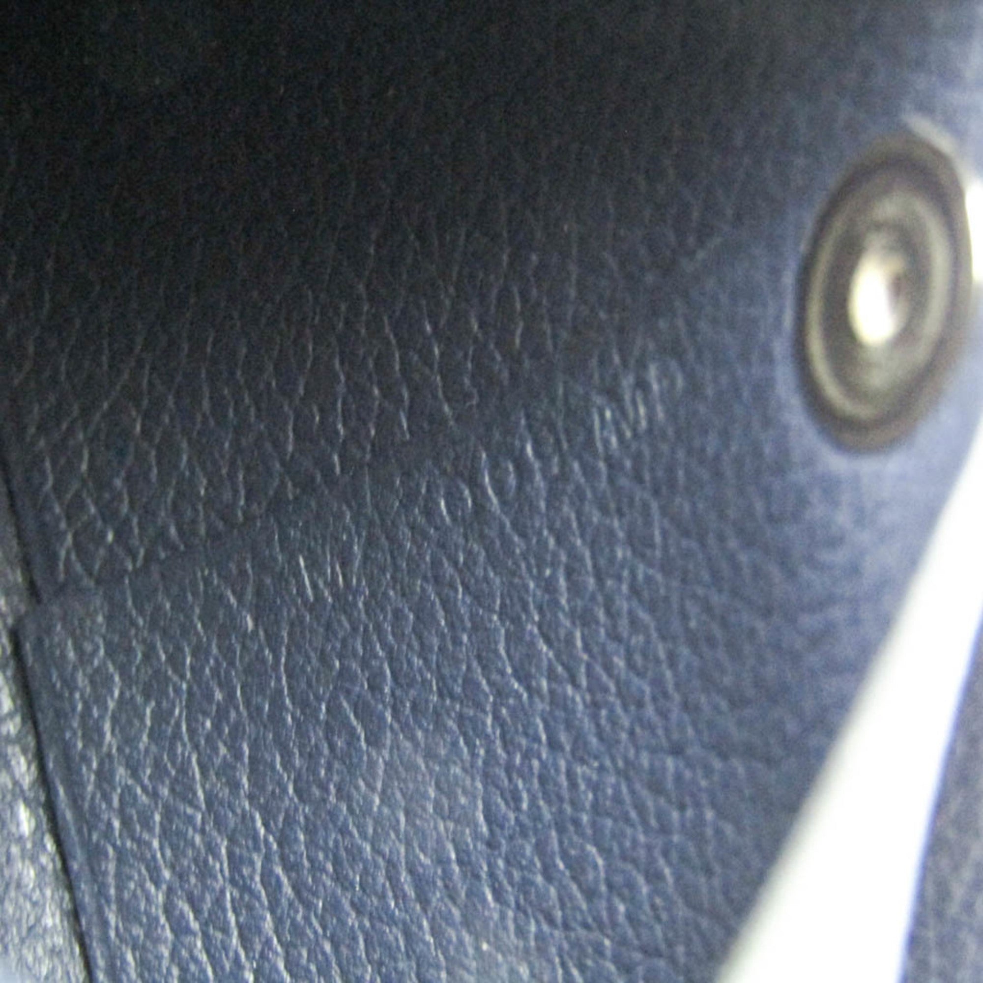 Hermes Bastia Navy Leather Coin Purse/Coin Case (Pre-Owned)